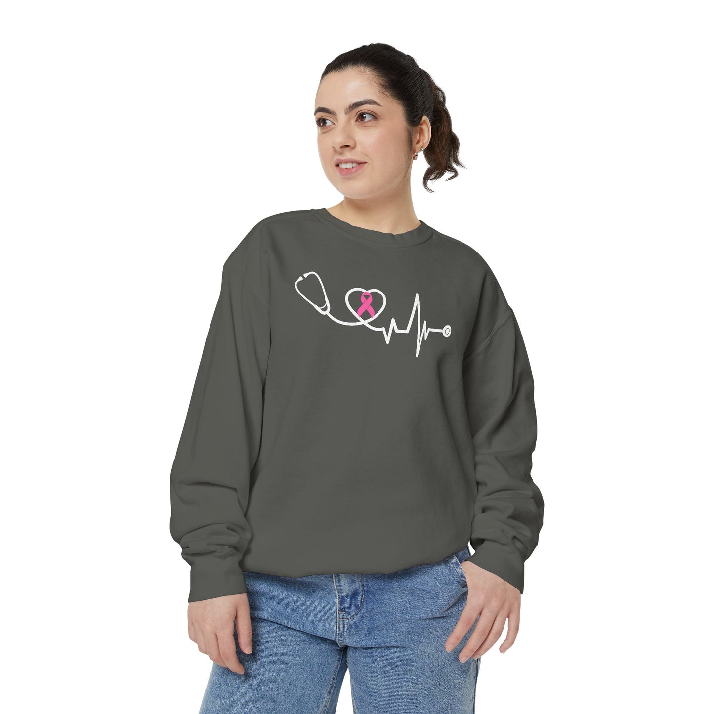 BREAST CANCER AWARENESS STETHOSCOPE CREWNECK