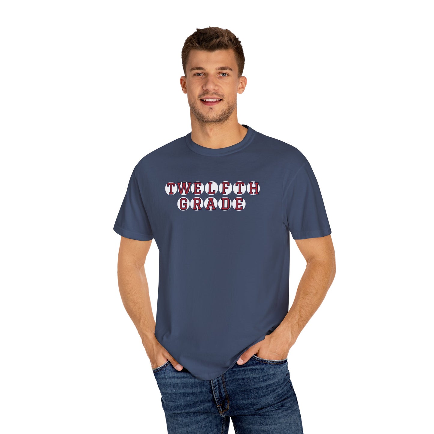 TWELFTH GRADE RED PLAYER LETTERS T-SHIRT