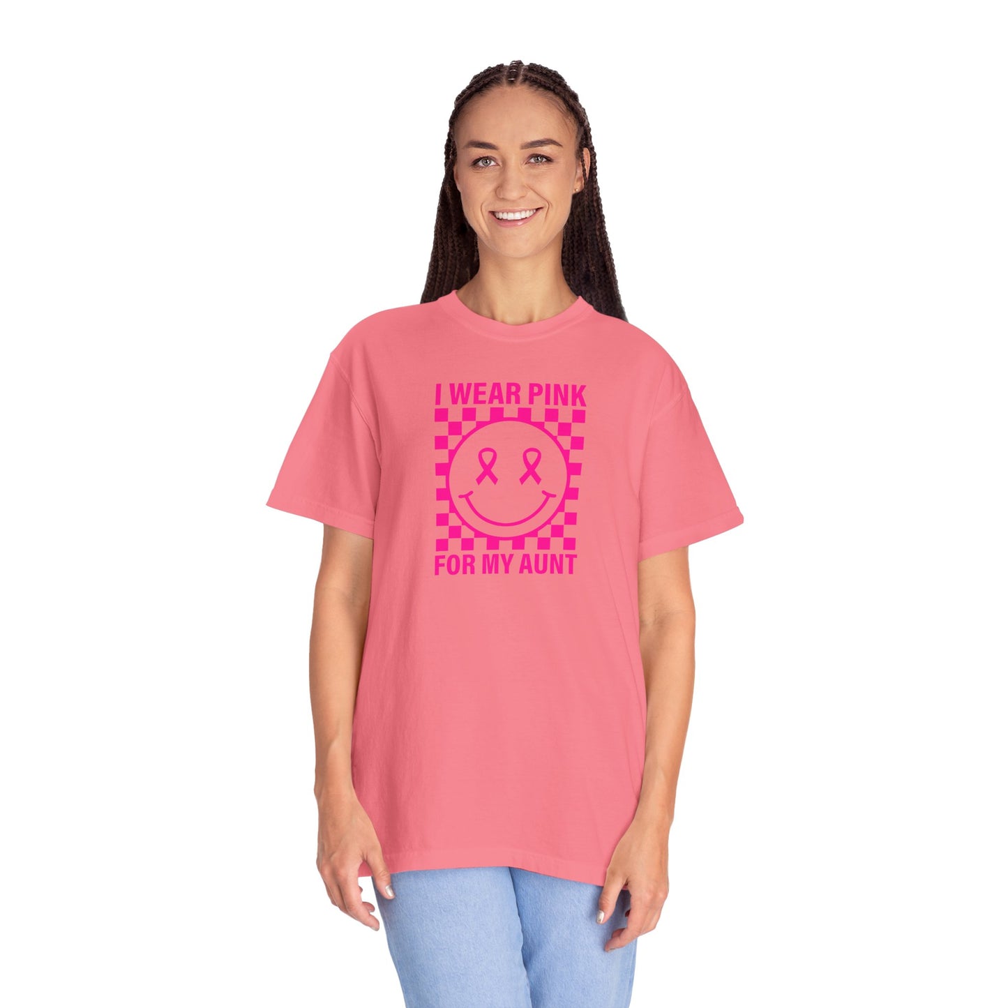 I WEAR PINK FOR MY AUNT COMFORT COLORS T-SHIRT