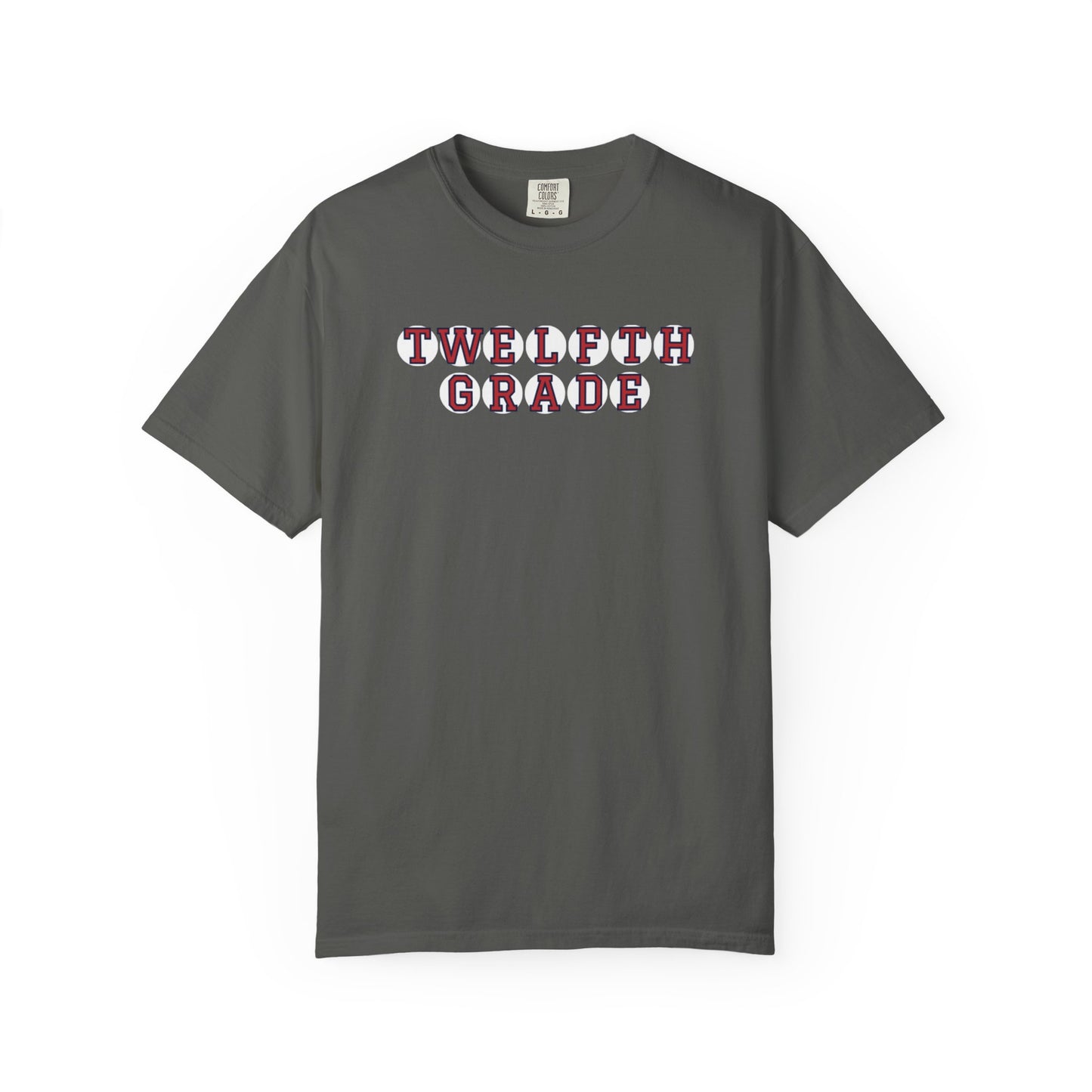 TWELFTH GRADE RED PLAYER LETTERS T-SHIRT