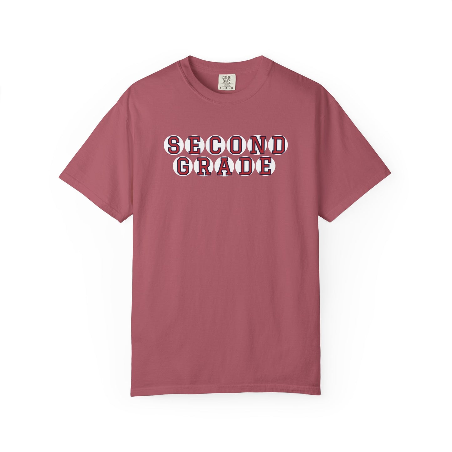 SECOND GRADE RED PLAYER LETTERS T-SHIRT