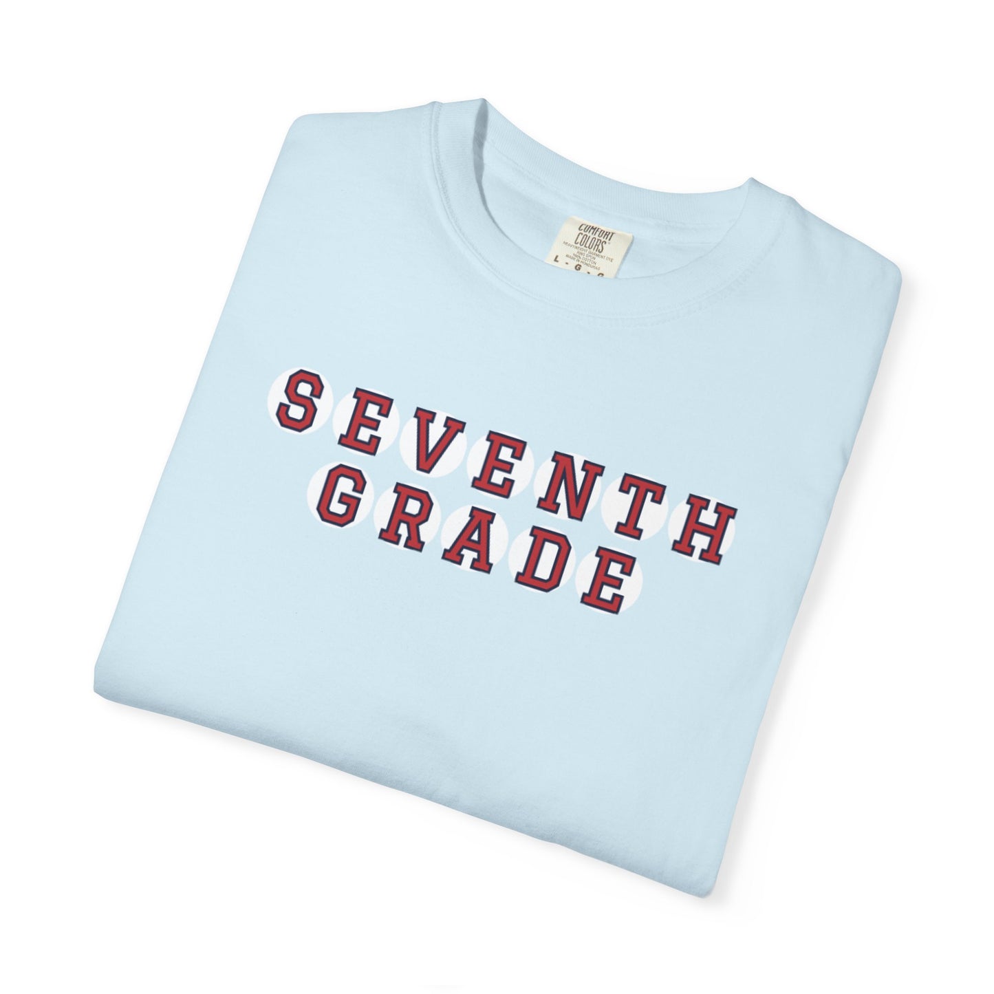 SEVENTH GRADE RED PLAYER LETTERS T-SHIRT