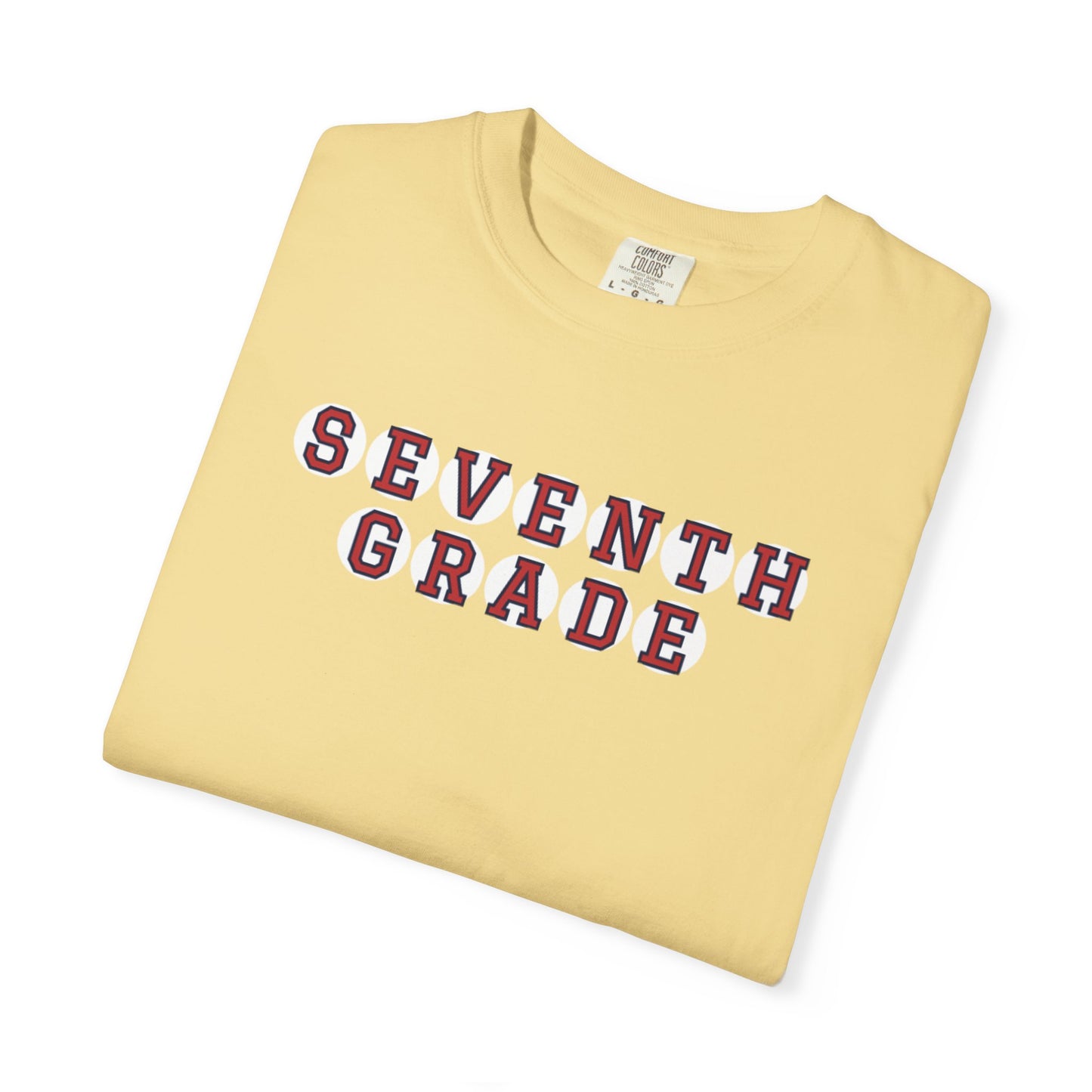 SEVENTH GRADE RED PLAYER LETTERS T-SHIRT