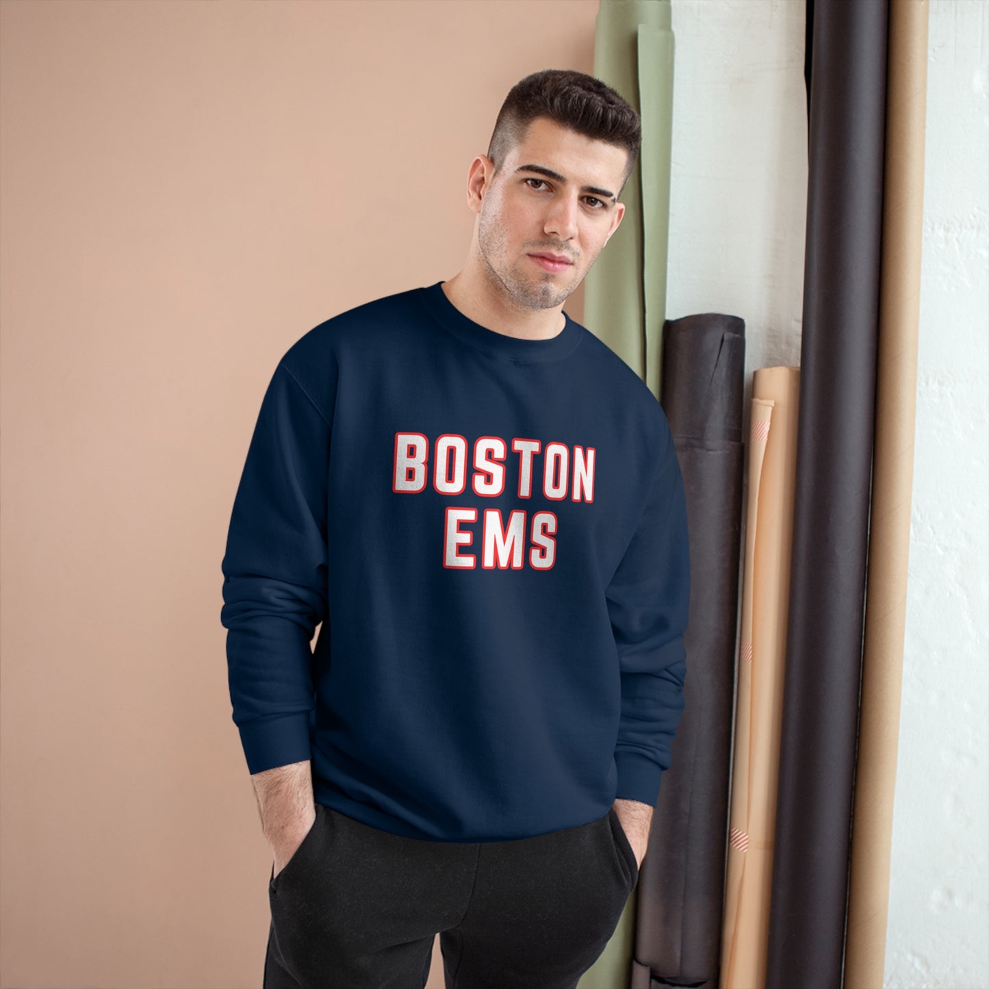 BOSTON EMS CHAMPION POWERBLEND CREWNECK