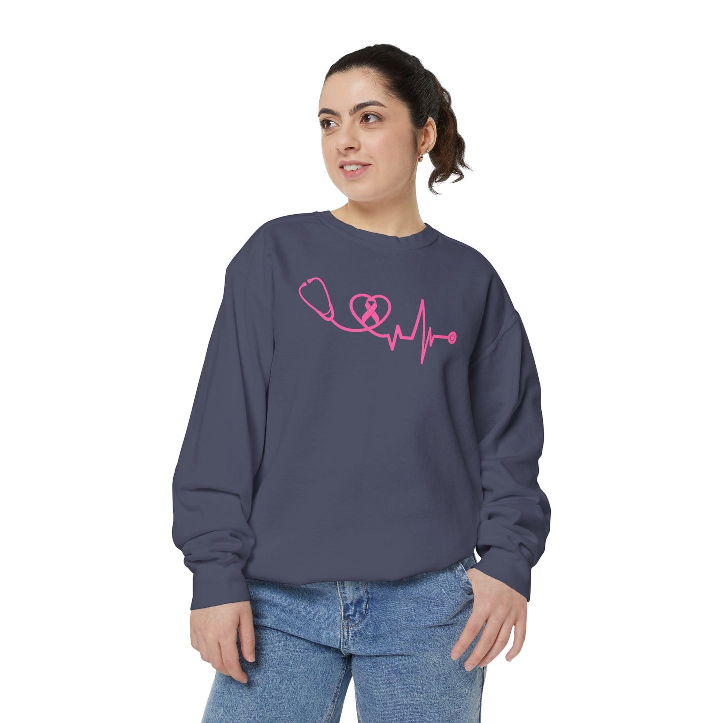 BREAST CANCER AWARENESS COMFORT COLORS CREWNECK
