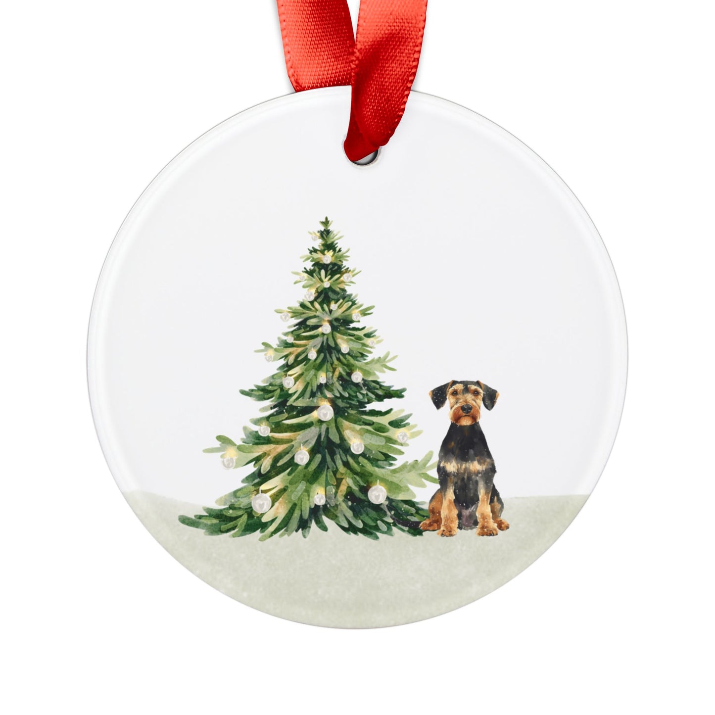 Airedale Terrier Dog Lover's Holiday Acrylic Ornament