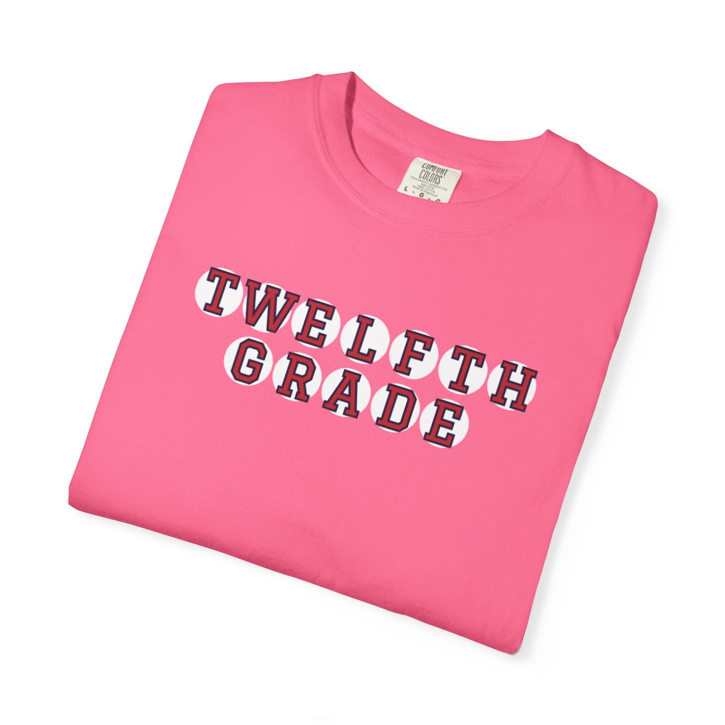 TWELFTH GRADE RED PLAYER LETTERS T-SHIRT
