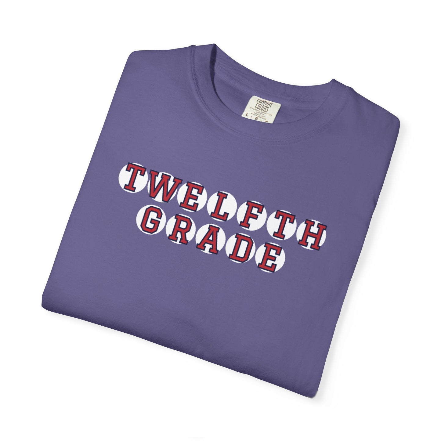TWELFTH GRADE RED PLAYER LETTERS T-SHIRT