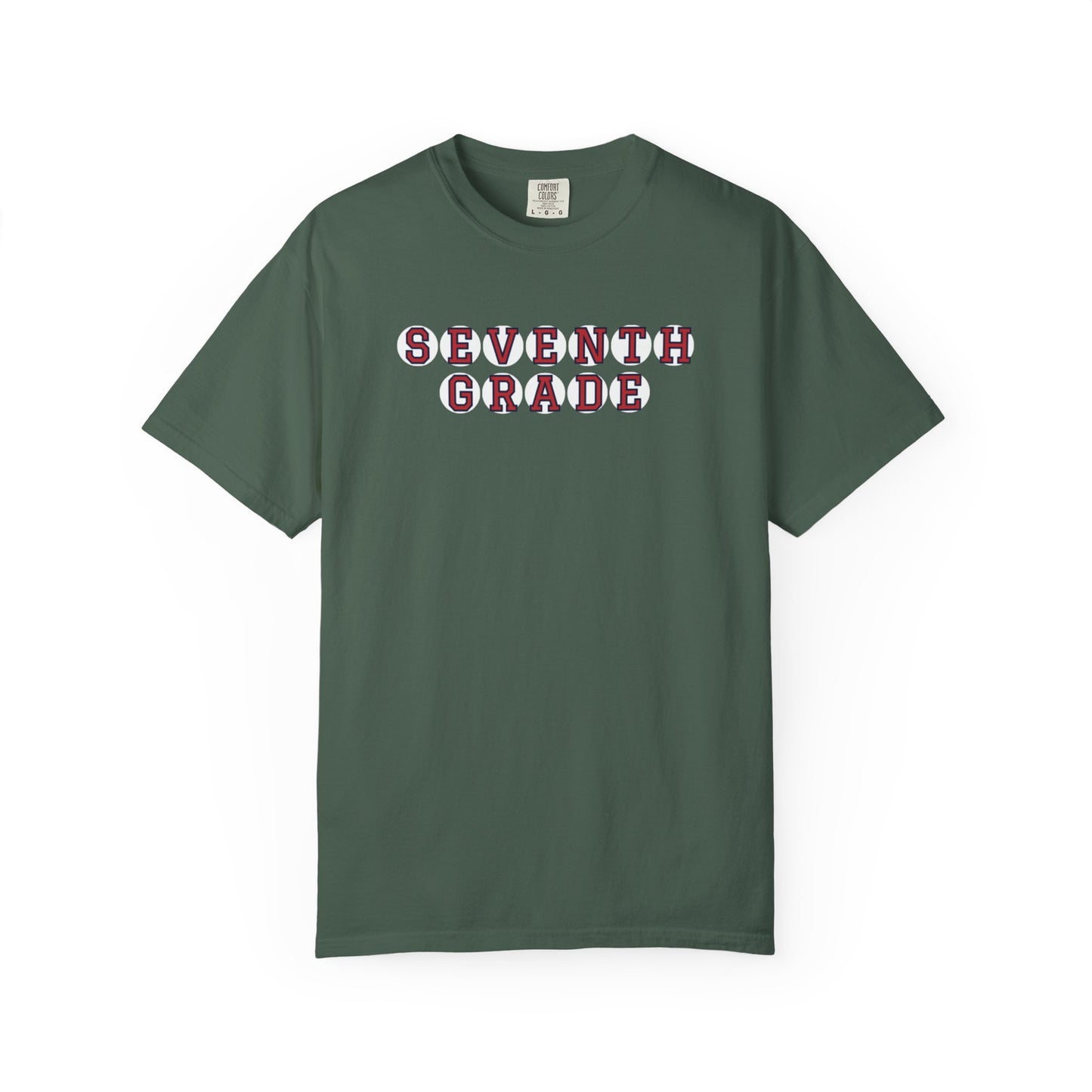 SEVENTH GRADE RED PLAYER LETTERS T-SHIRT