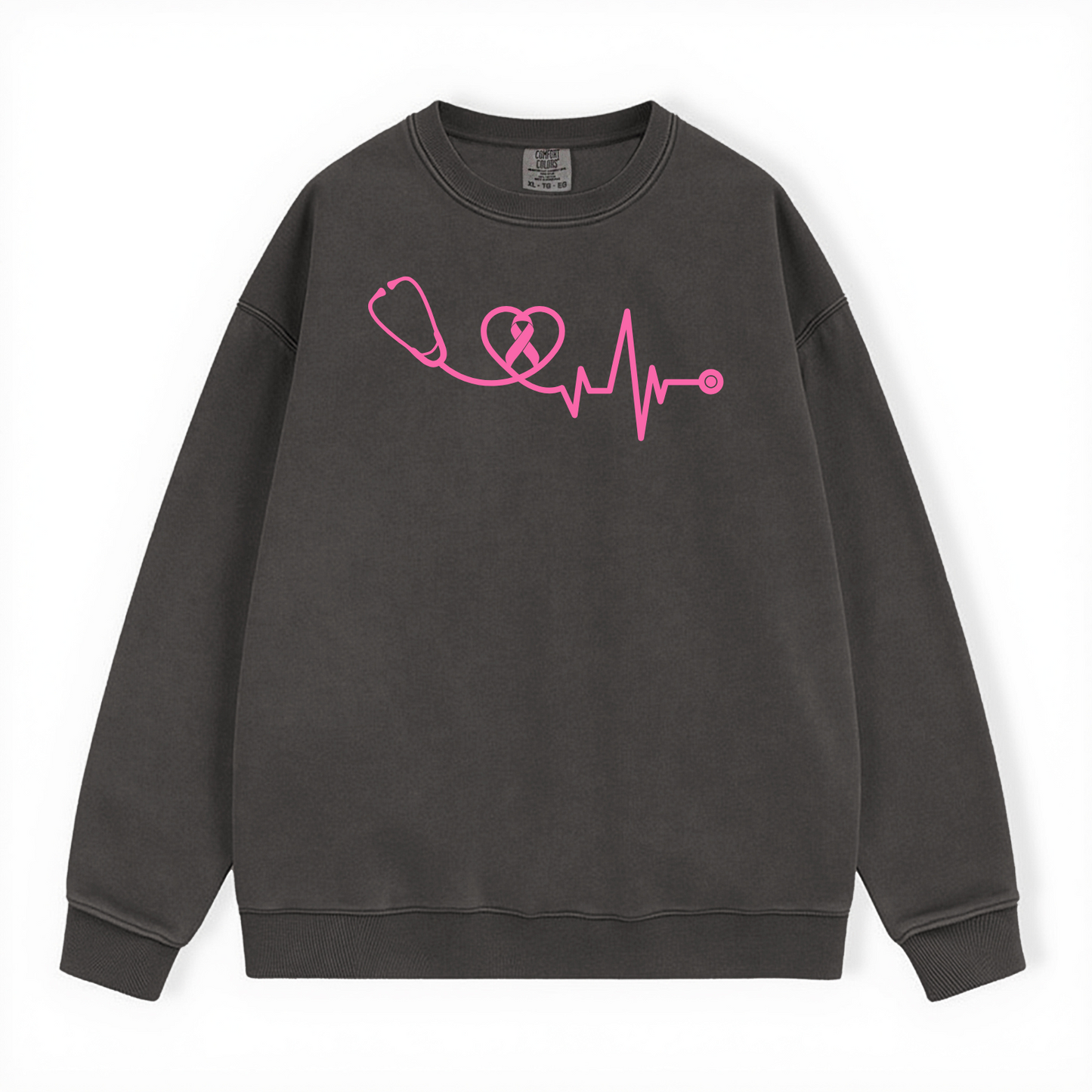 BREAST CANCER AWARENESS COMFORT COLORS CREWNECK