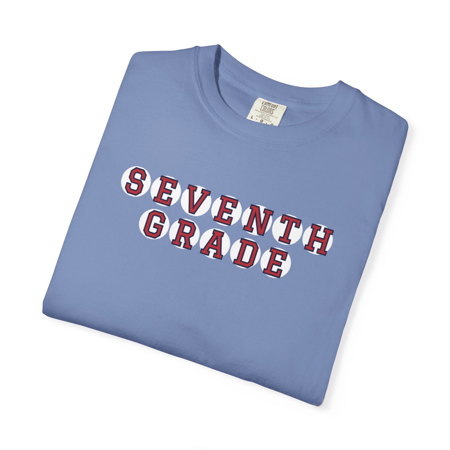 SEVENTH GRADE RED PLAYER LETTERS T-SHIRT