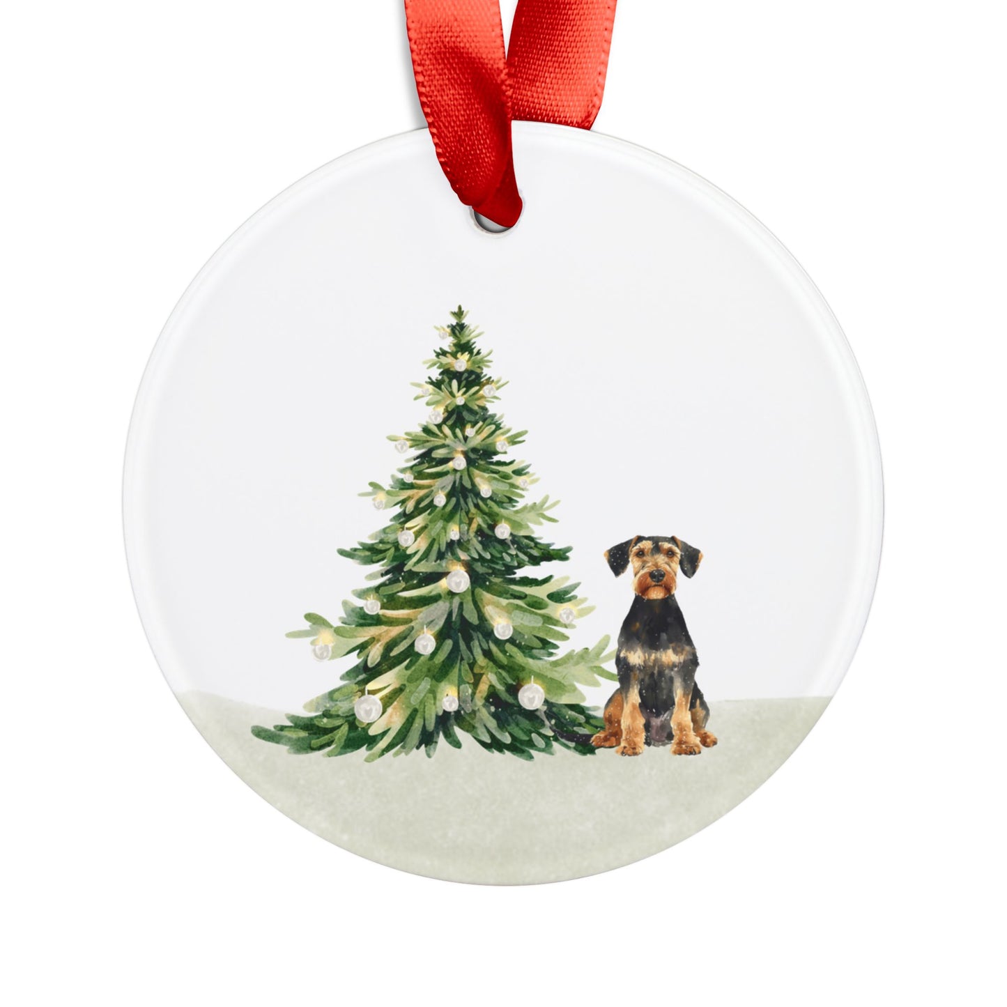 Airedale Terrier Dog Lover's Holiday Acrylic Ornament