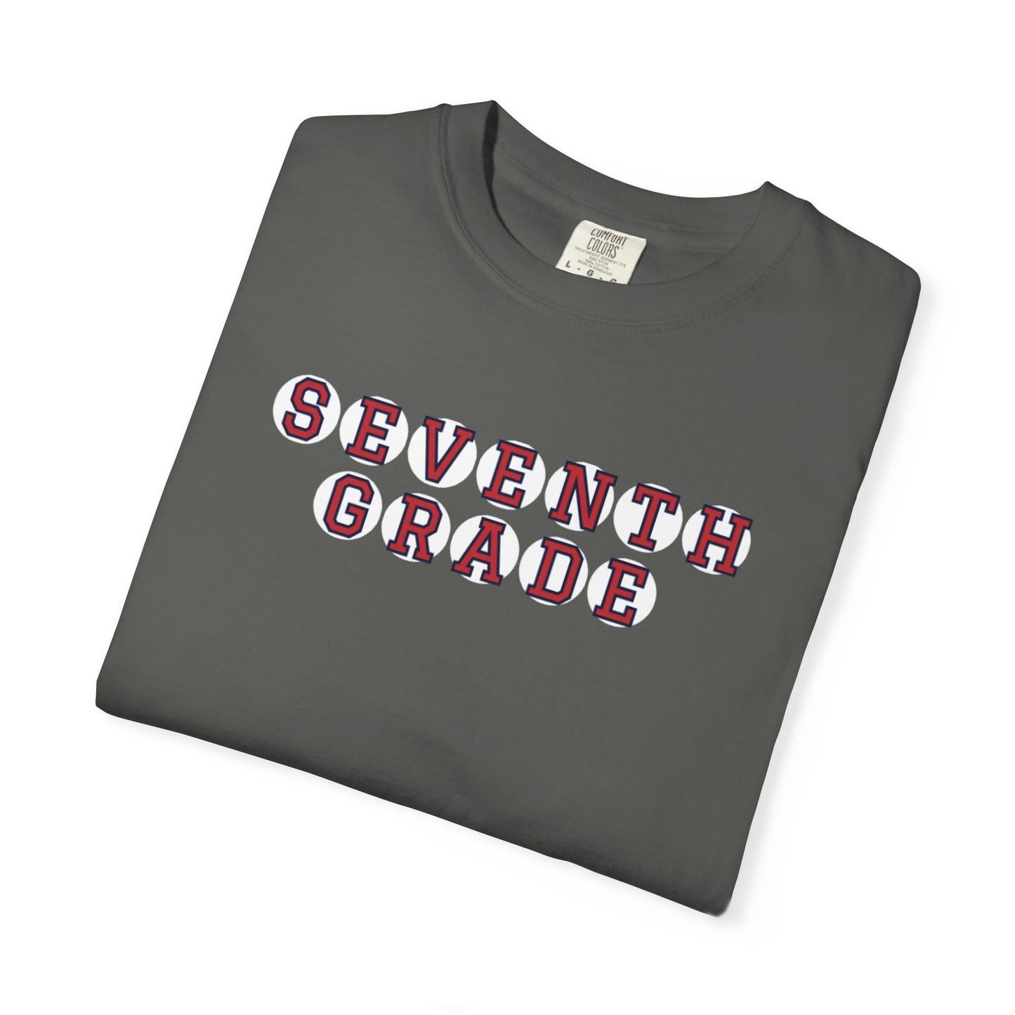 SEVENTH GRADE RED PLAYER LETTERS T-SHIRT
