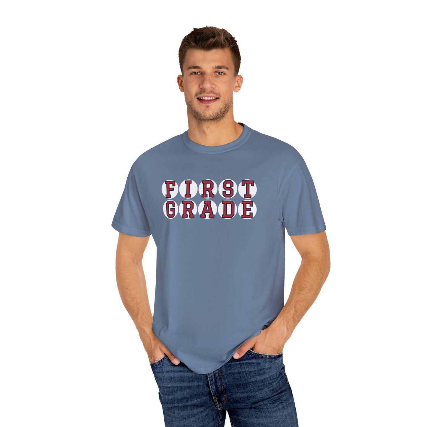 FIRST GRADE RED PLAYER LETTERS T-SHIRT
