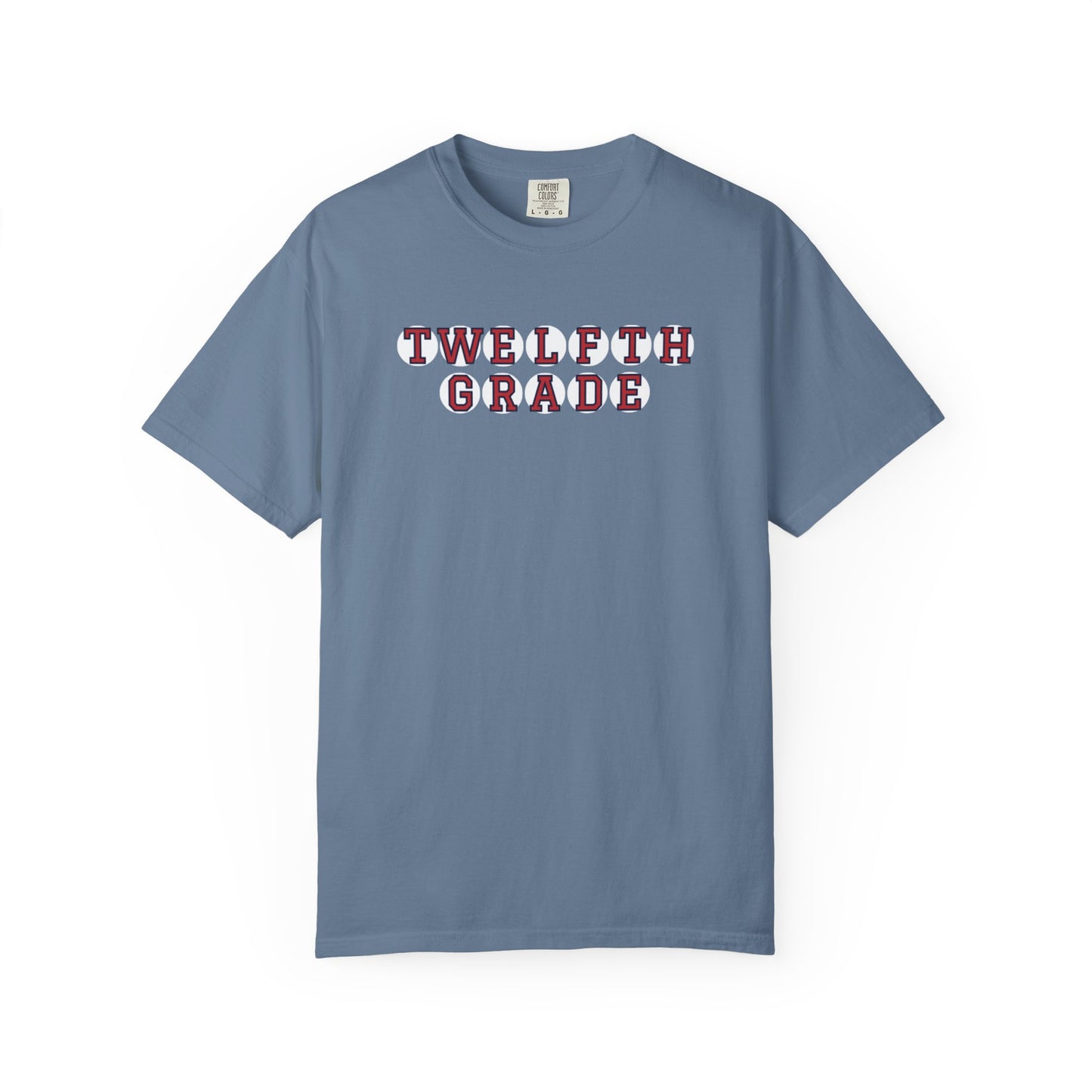 TWELFTH GRADE RED PLAYER LETTERS T-SHIRT