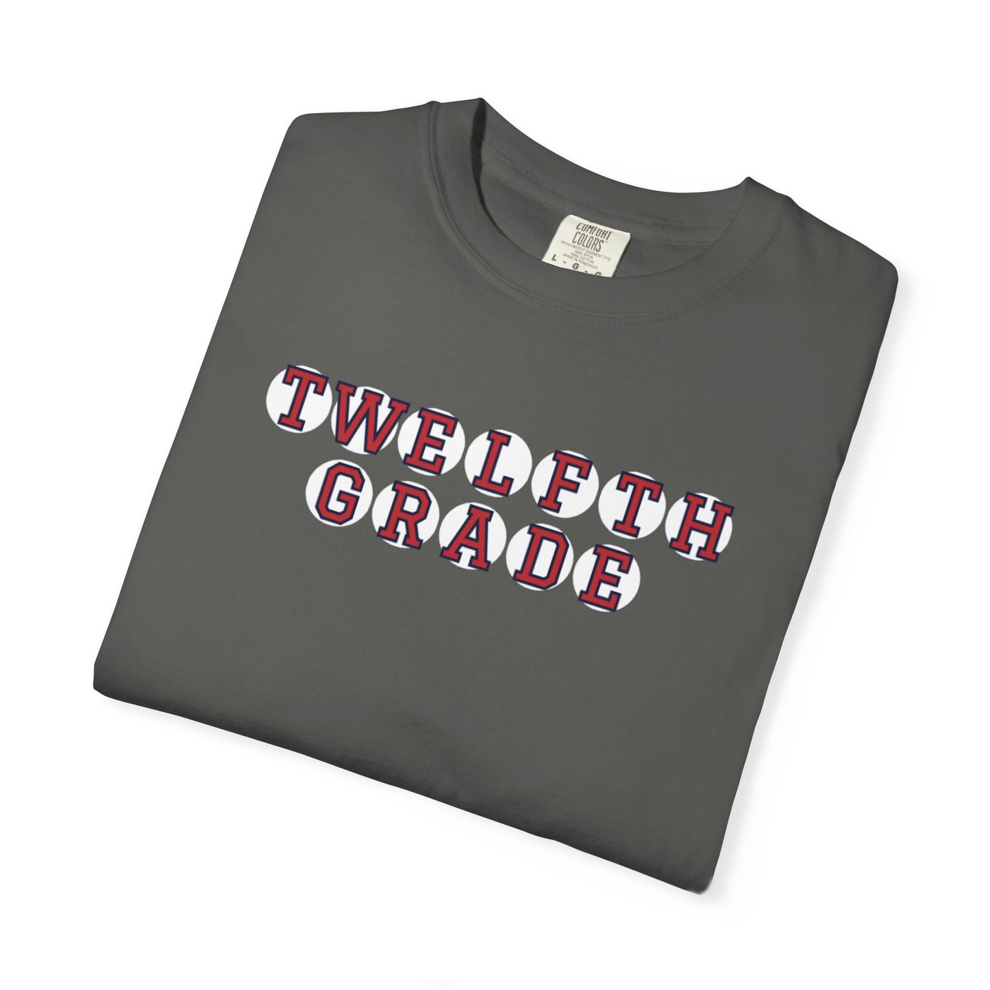 TWELFTH GRADE RED PLAYER LETTERS T-SHIRT