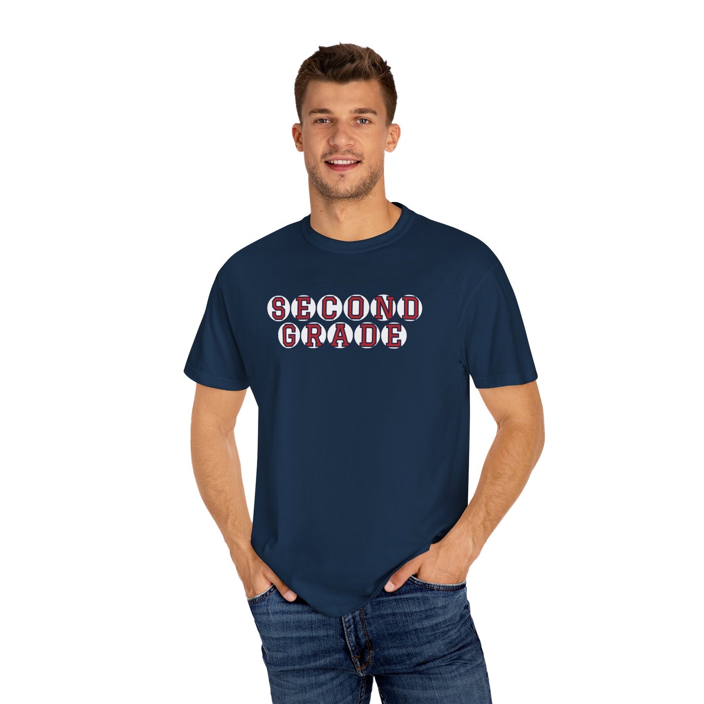 SECOND GRADE RED PLAYER LETTERS T-SHIRT