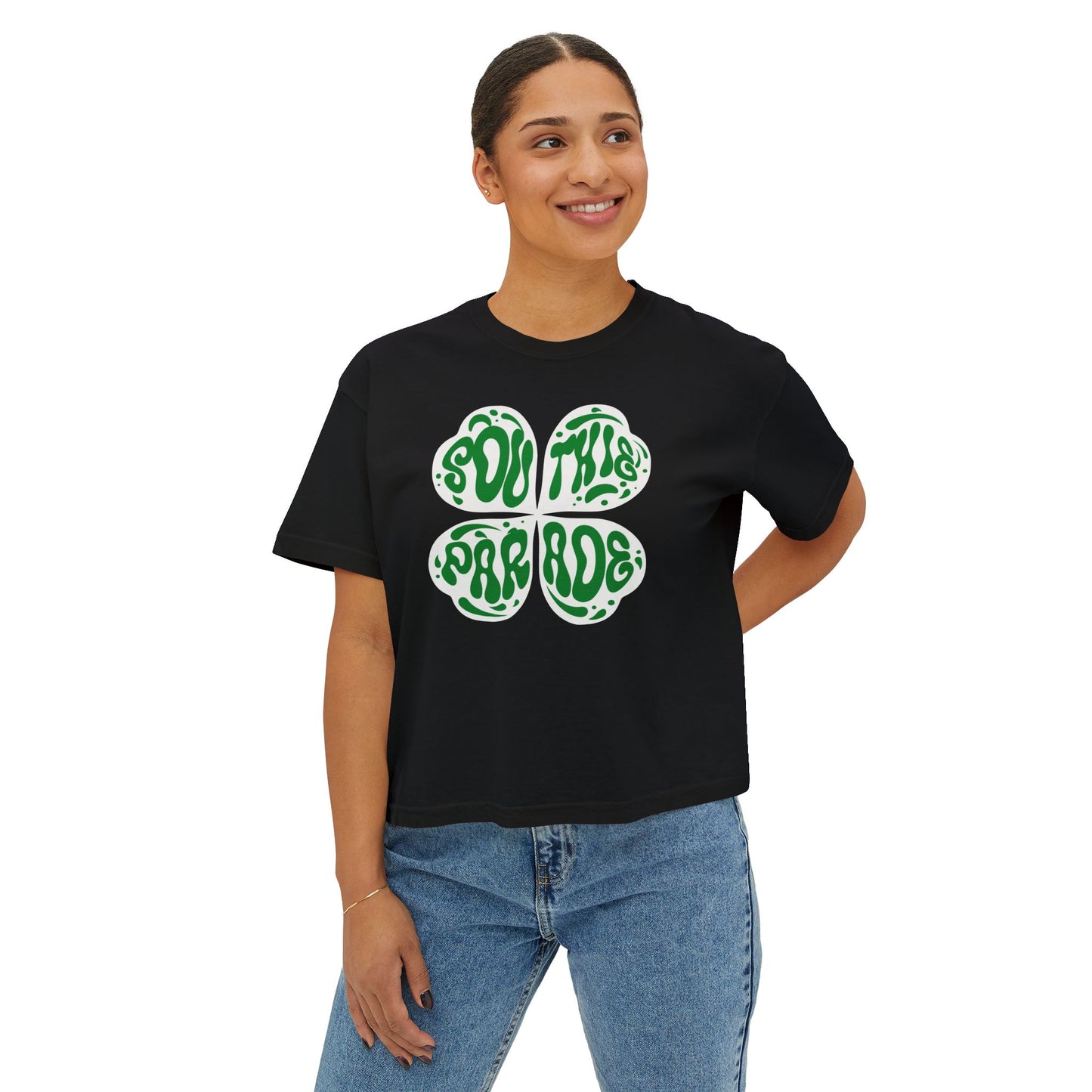 SOUTHIE PARADE SHAMROCK BOXY TEE