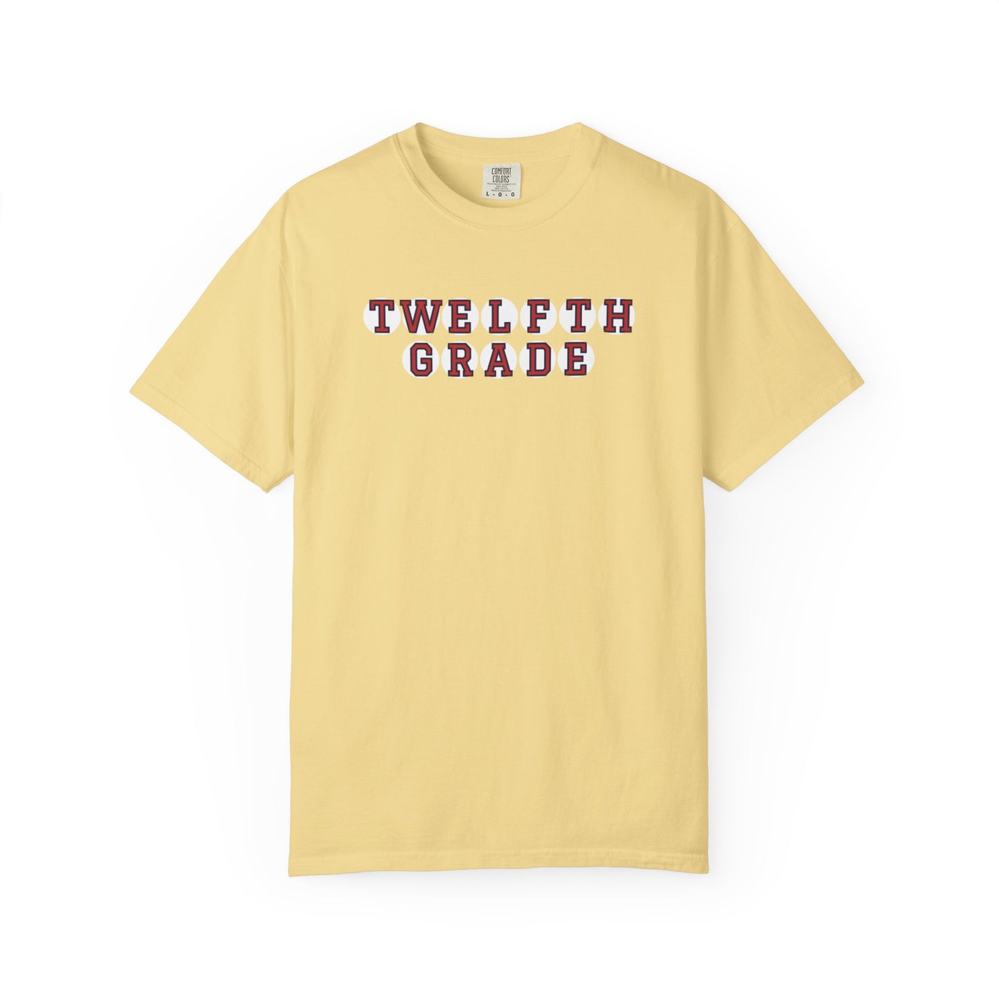 TWELFTH GRADE RED PLAYER LETTERS T-SHIRT