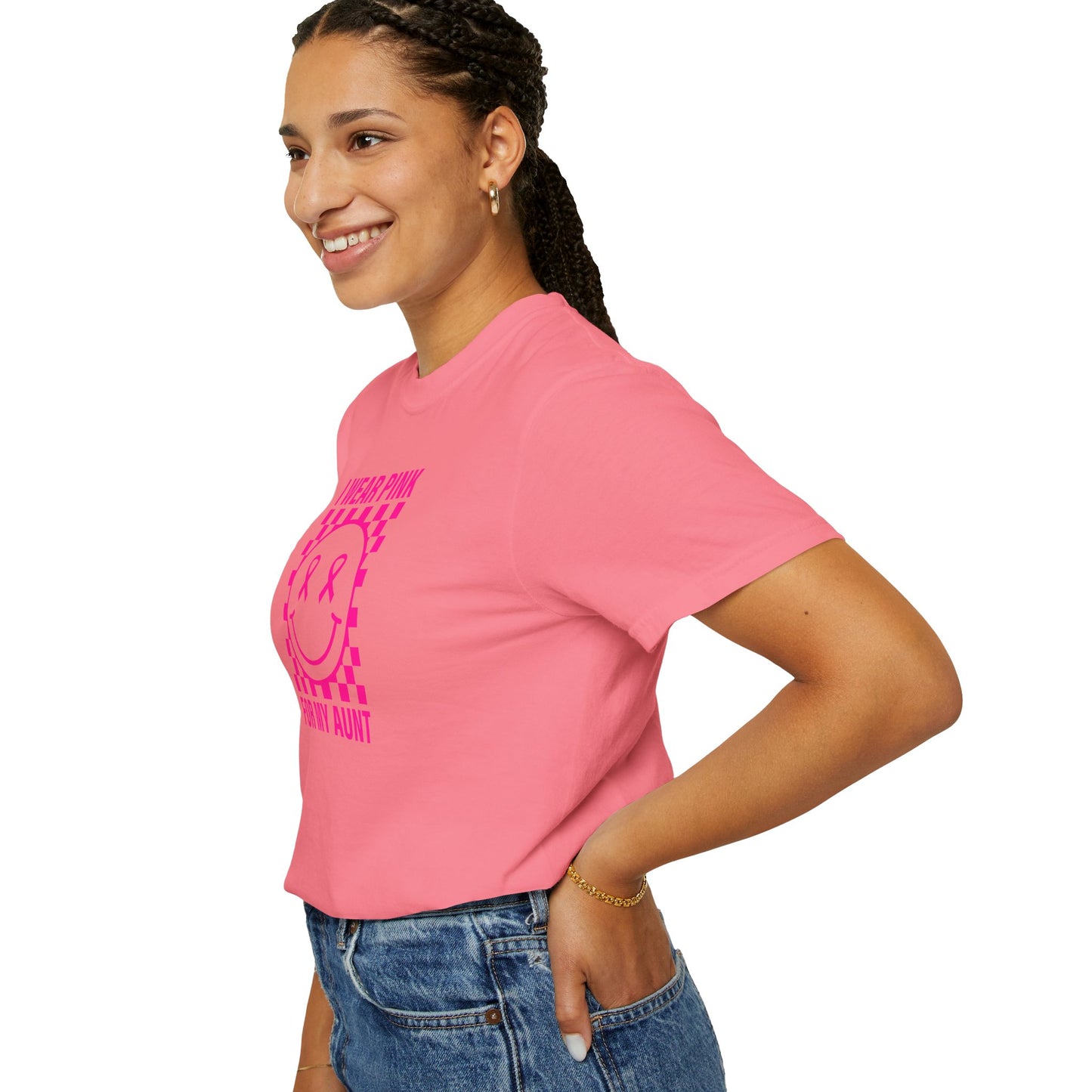 I WEAR PINK FOR MY AUNT COMFORT COLORS T-SHIRT