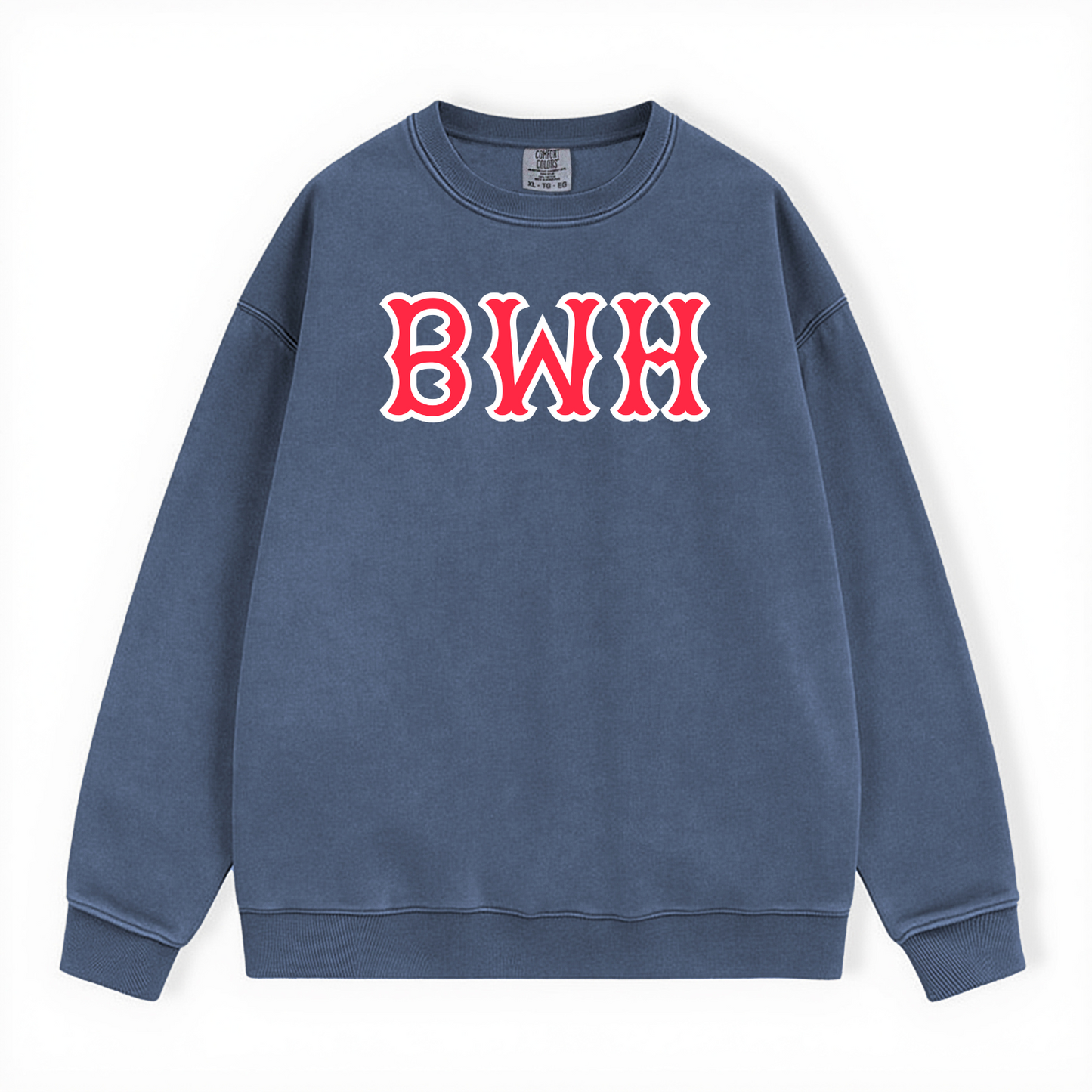 BWH SOX LETTERS CREWNECK