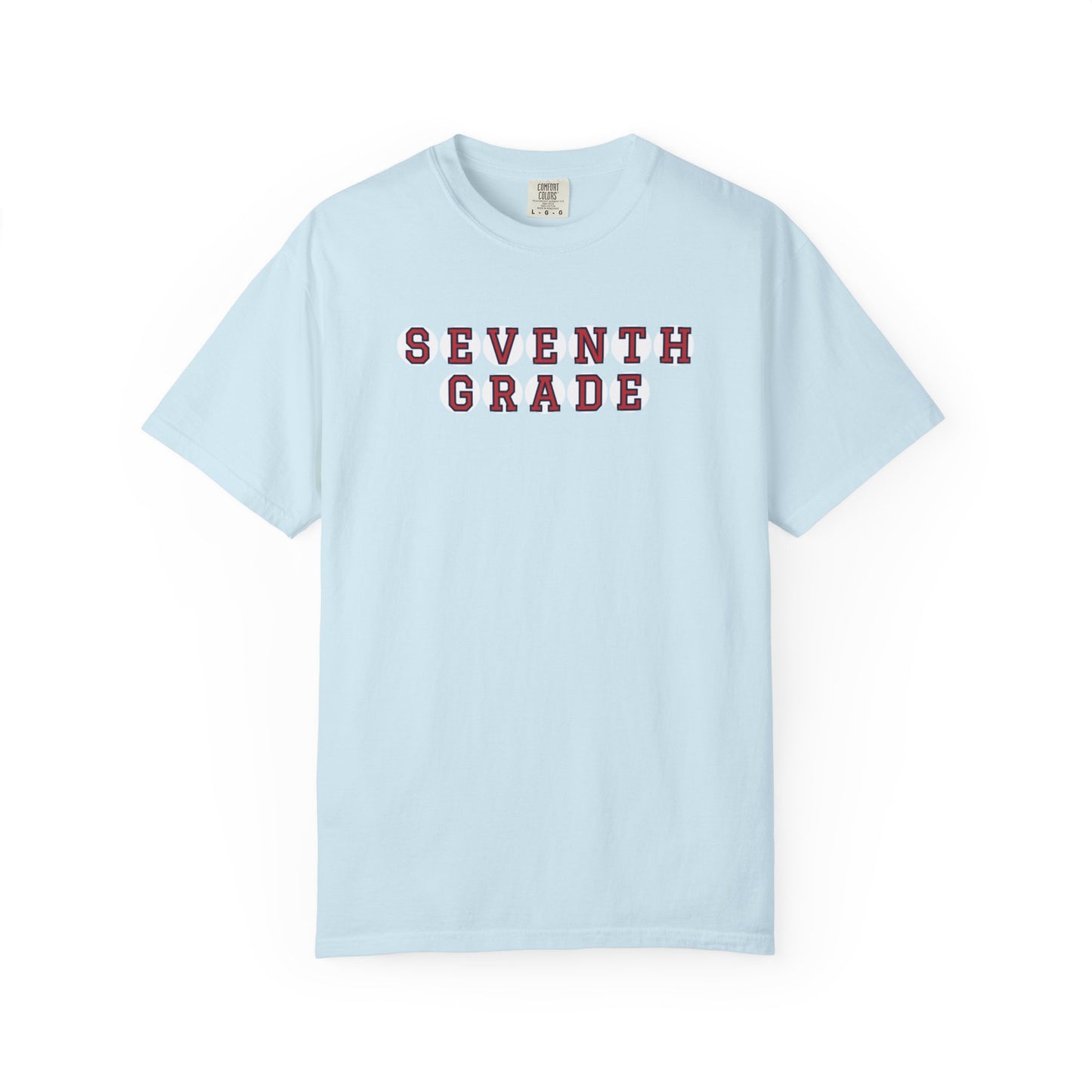 SEVENTH GRADE RED PLAYER LETTERS T-SHIRT