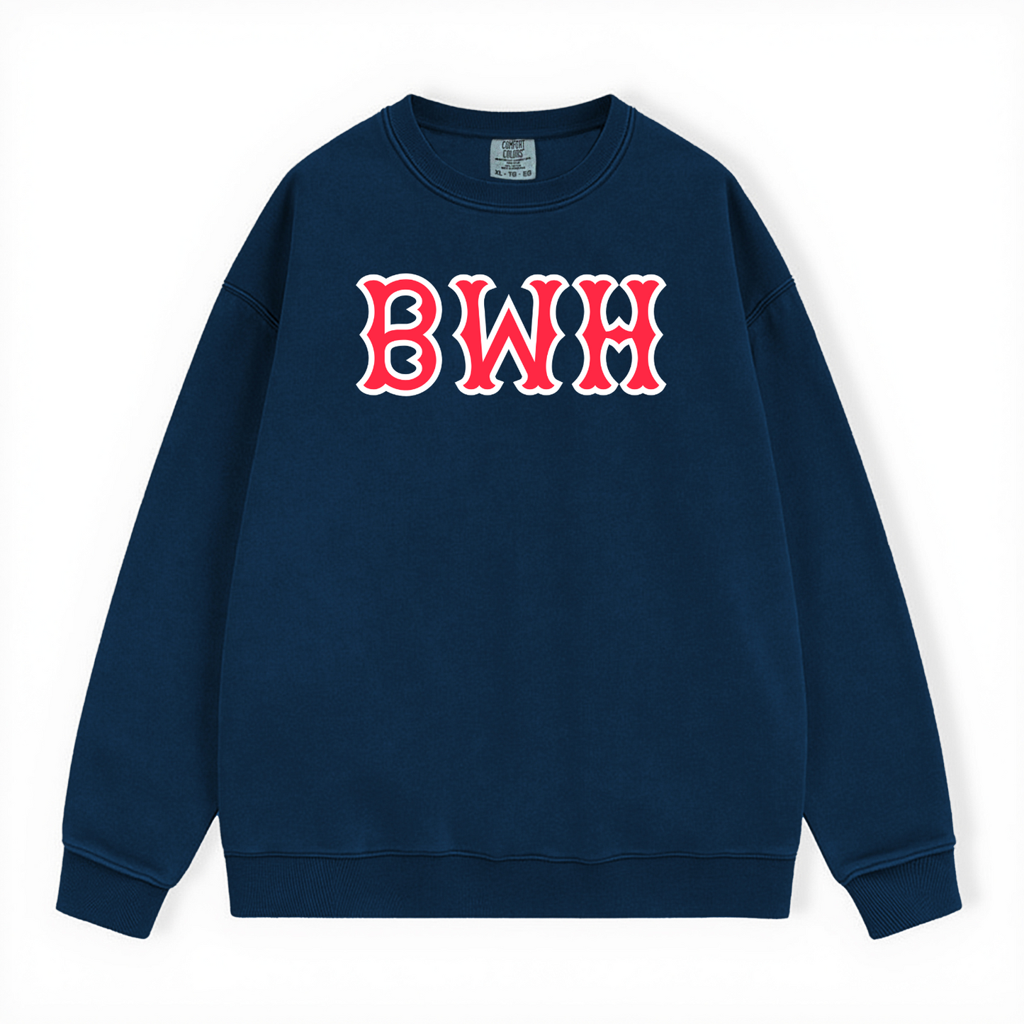 BWH SOX LETTERS CREWNECK