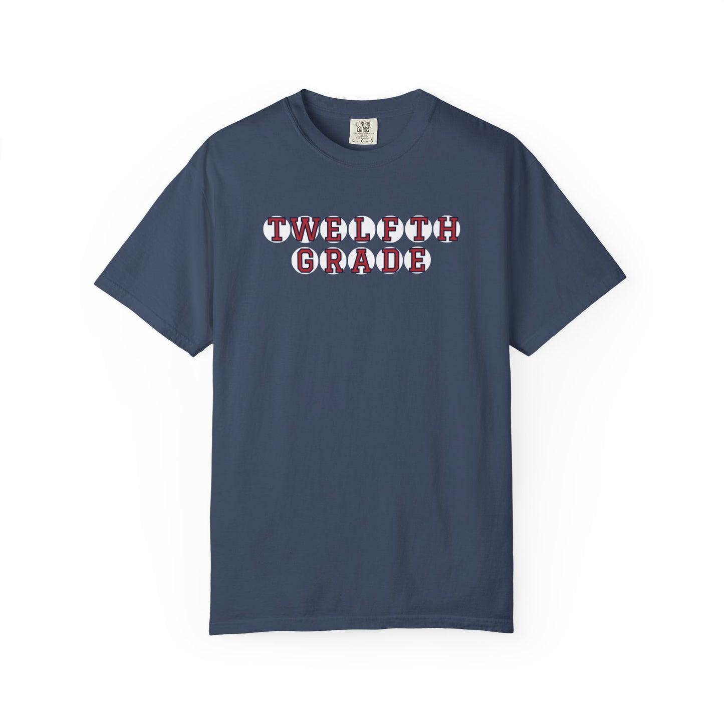TWELFTH GRADE RED PLAYER LETTERS T-SHIRT