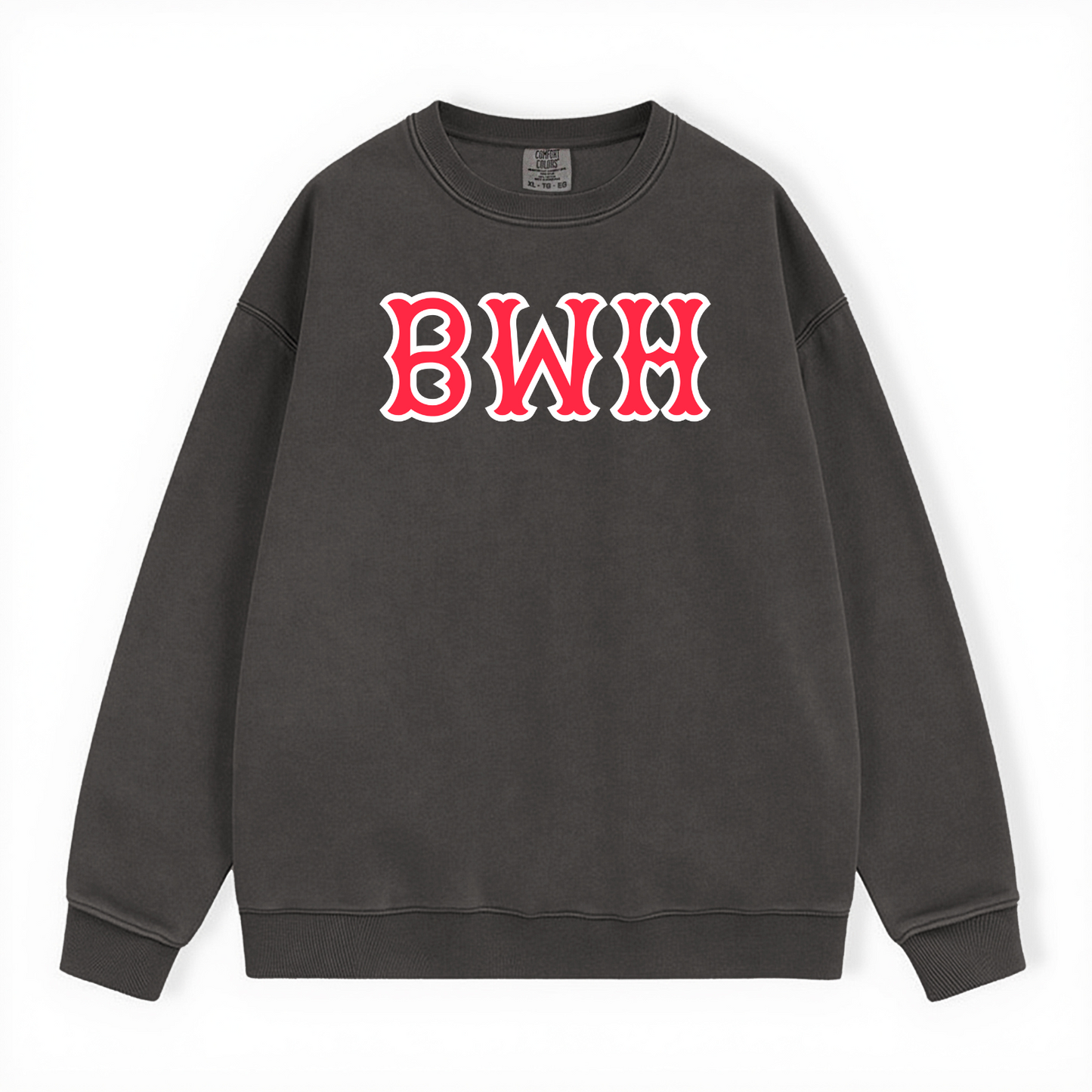 BWH SOX LETTERS CREWNECK