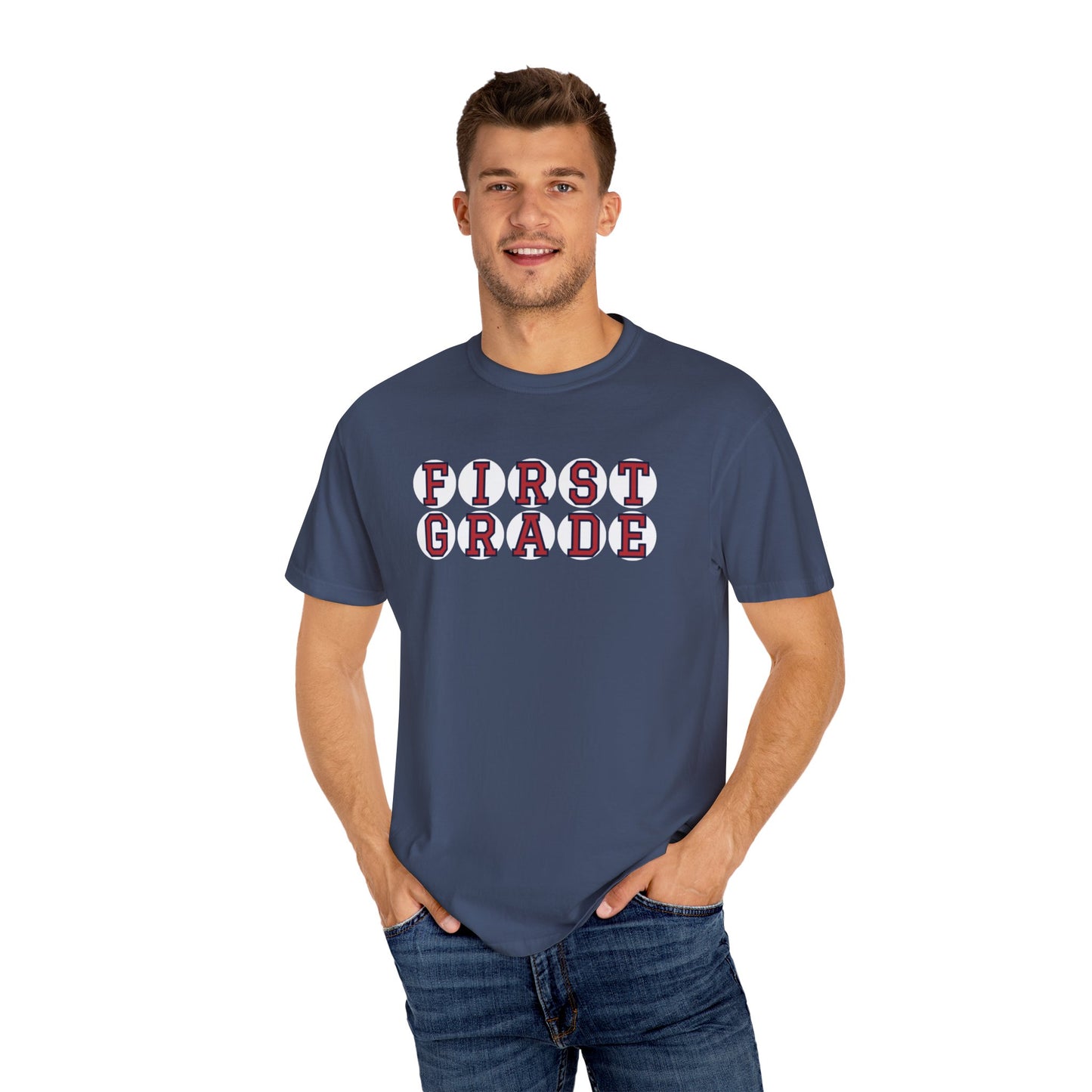 FIRST GRADE RED PLAYER LETTERS T-SHIRT