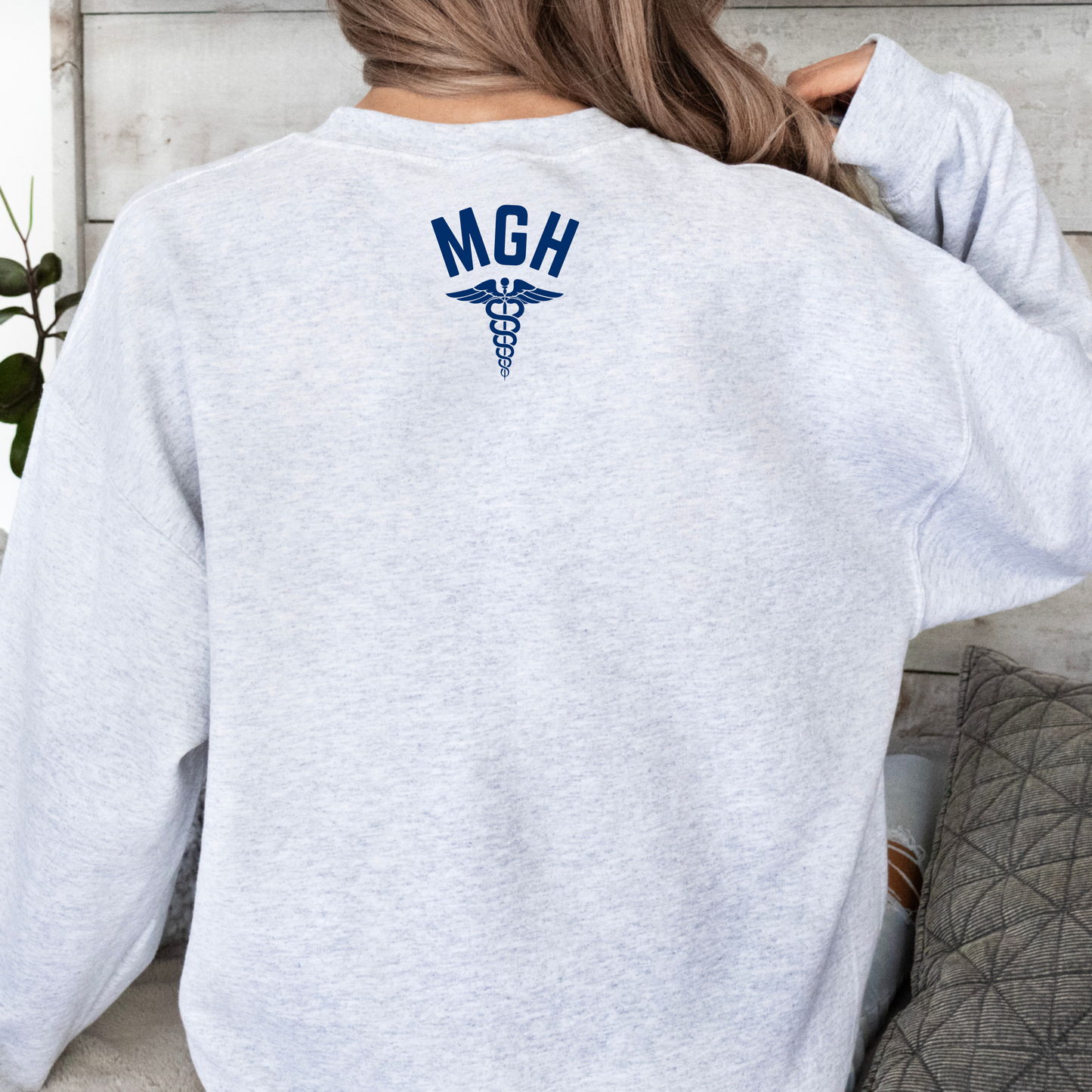 NAVY MGH LABOR & DELIVERY CREWNECK