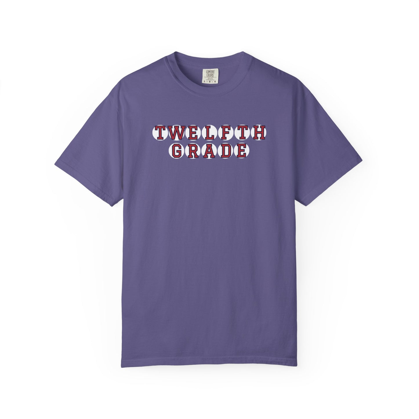 TWELFTH GRADE RED PLAYER LETTERS T-SHIRT
