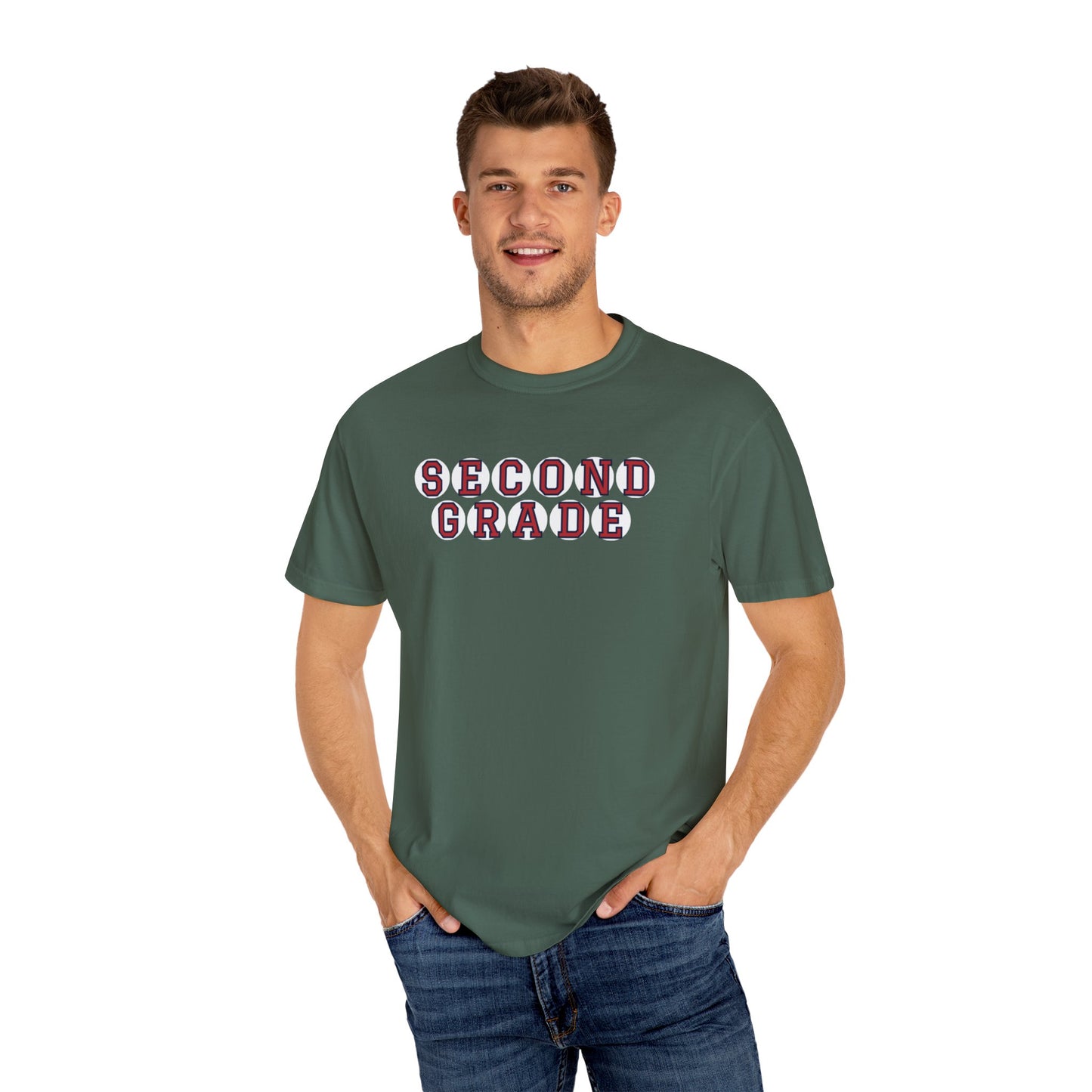 SECOND GRADE RED PLAYER LETTERS T-SHIRT