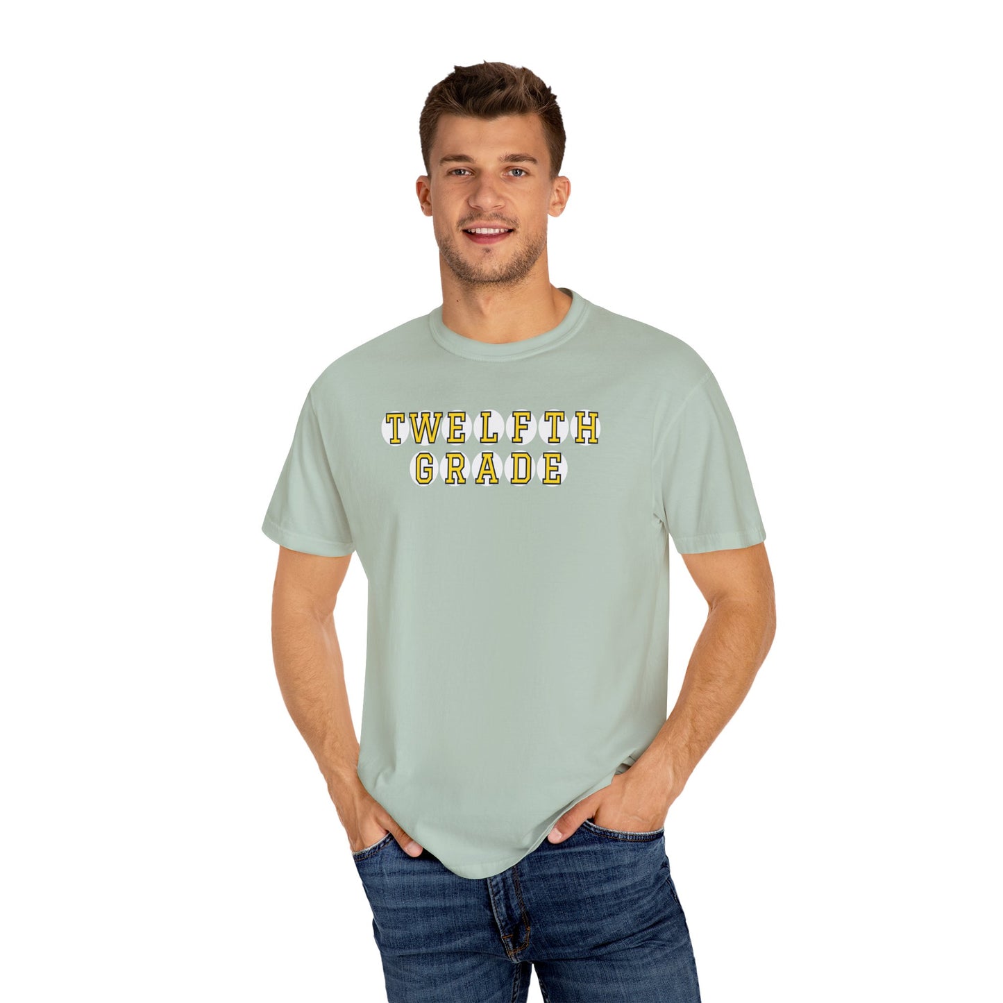 TWELFTH GRADE YELLOW PLAYER LETTERS T-SHIRT