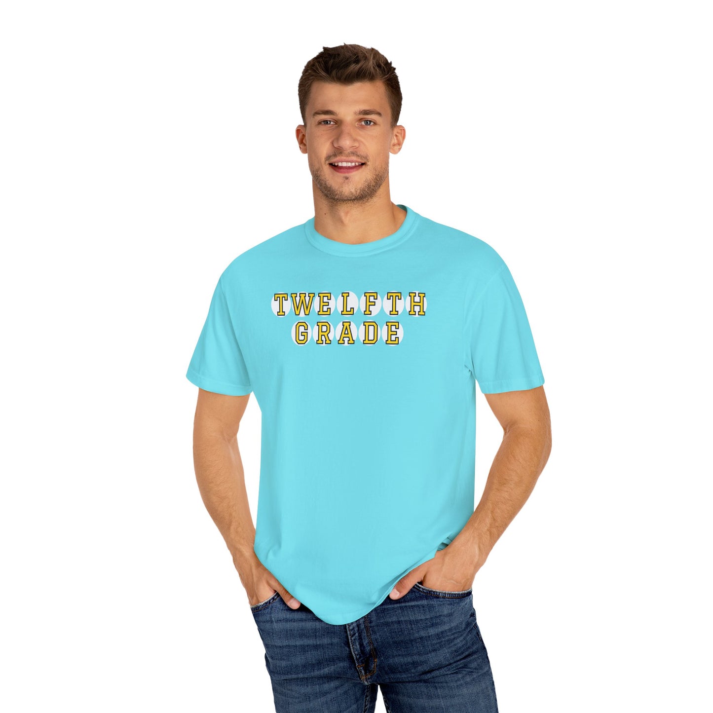 TWELFTH GRADE YELLOW PLAYER LETTERS T-SHIRT
