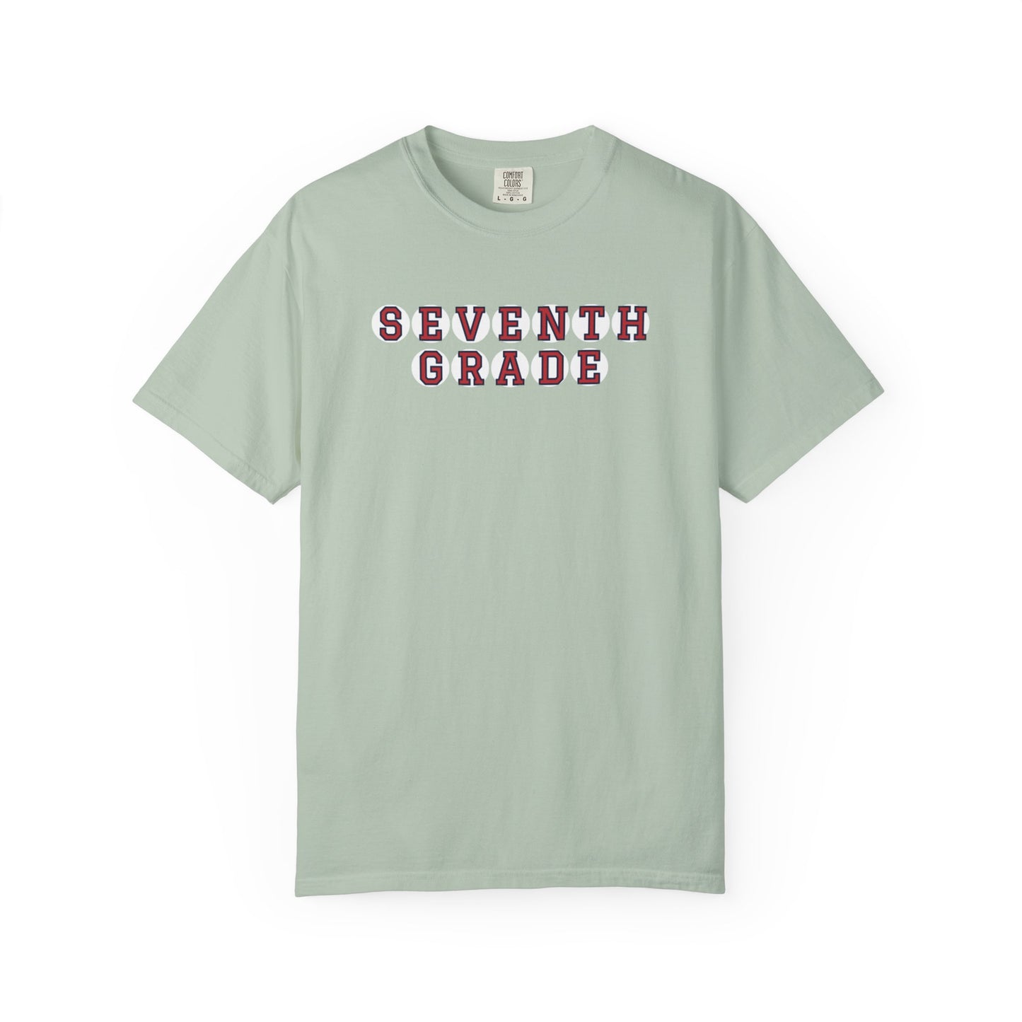 SEVENTH GRADE RED PLAYER LETTERS T-SHIRT