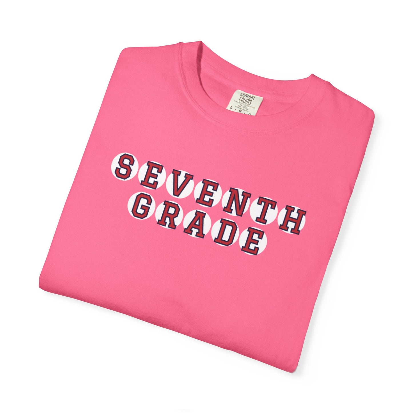 SEVENTH GRADE RED PLAYER LETTERS T-SHIRT