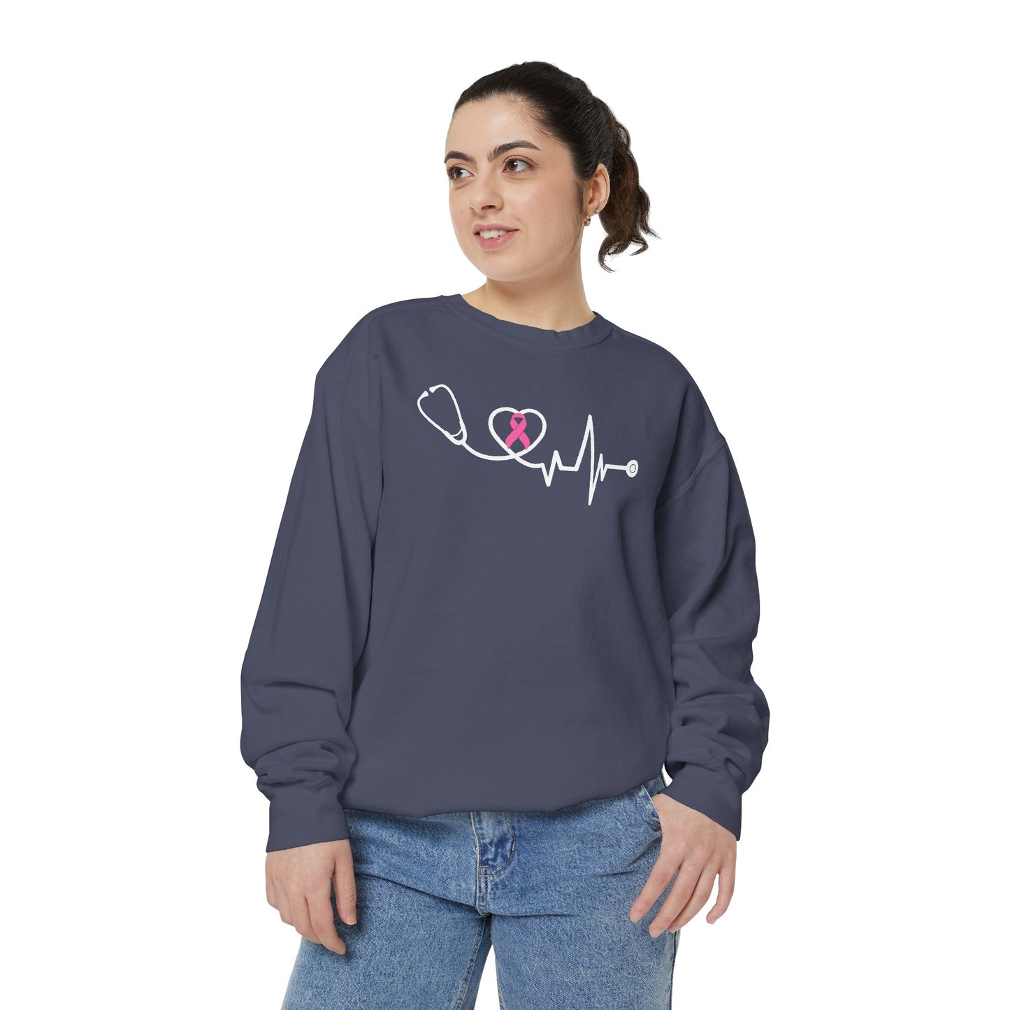 BREAST CANCER AWARENESS STETHOSCOPE CREWNECK