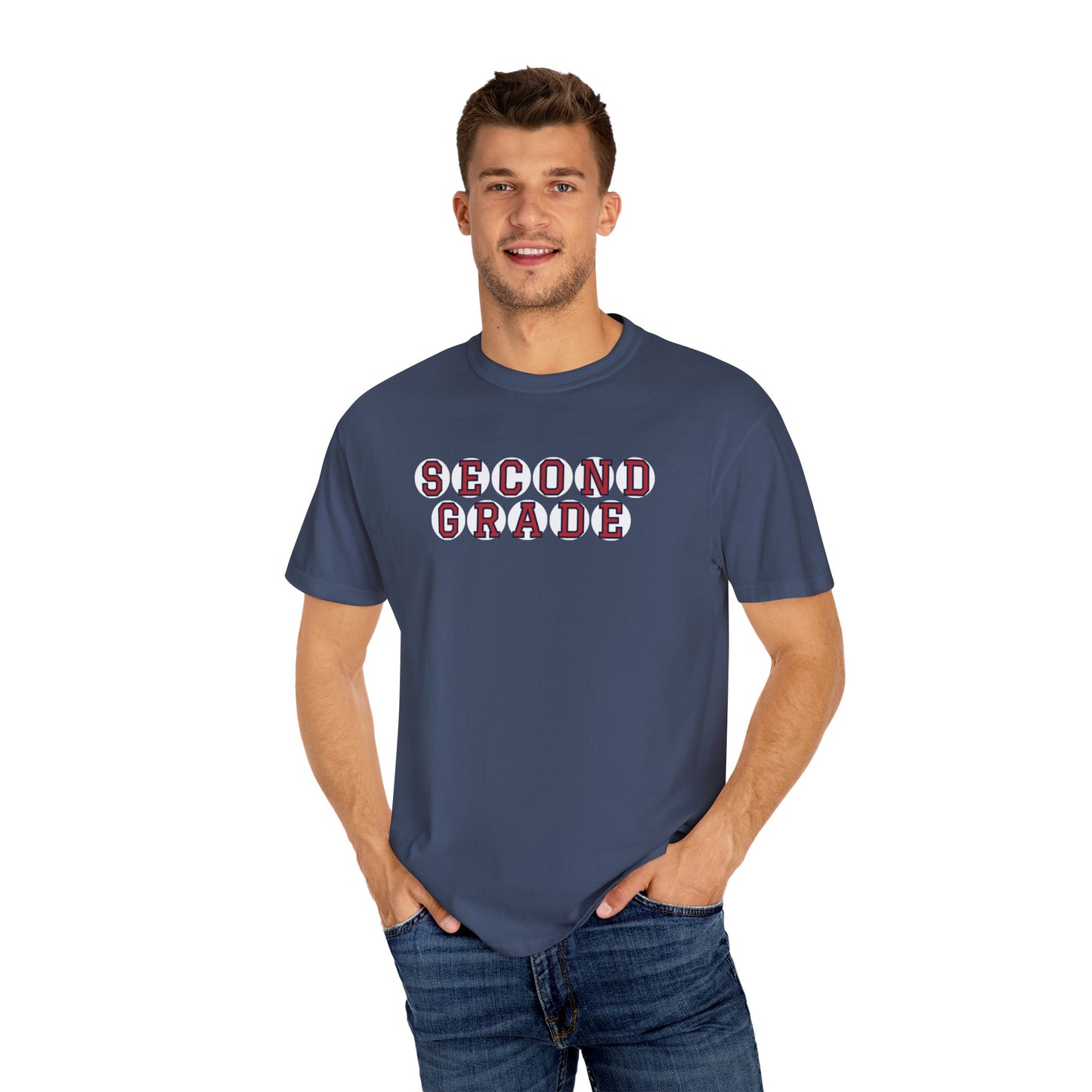 SECOND GRADE RED PLAYER LETTERS T-SHIRT