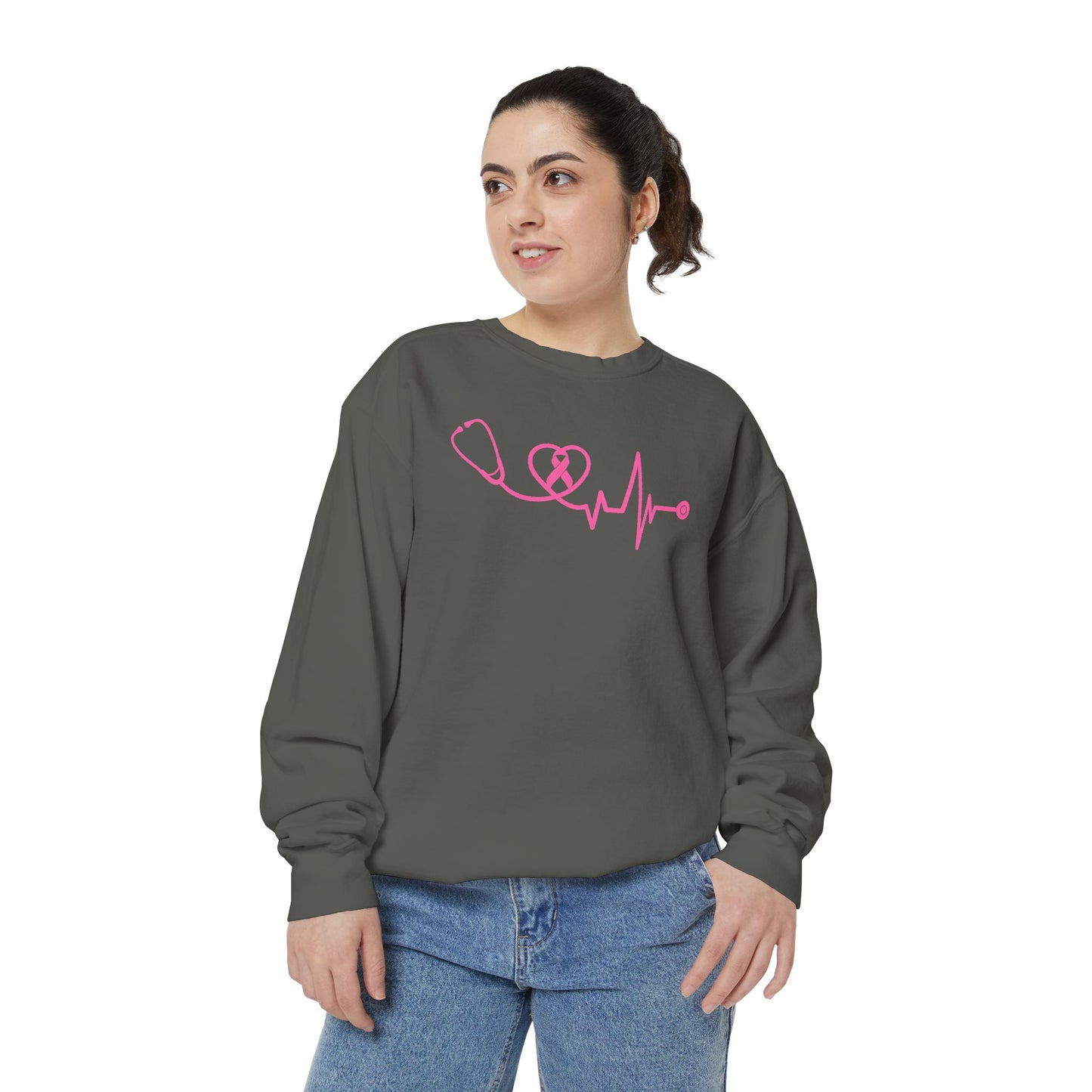 BREAST CANCER AWARENESS COMFORT COLORS CREWNECK