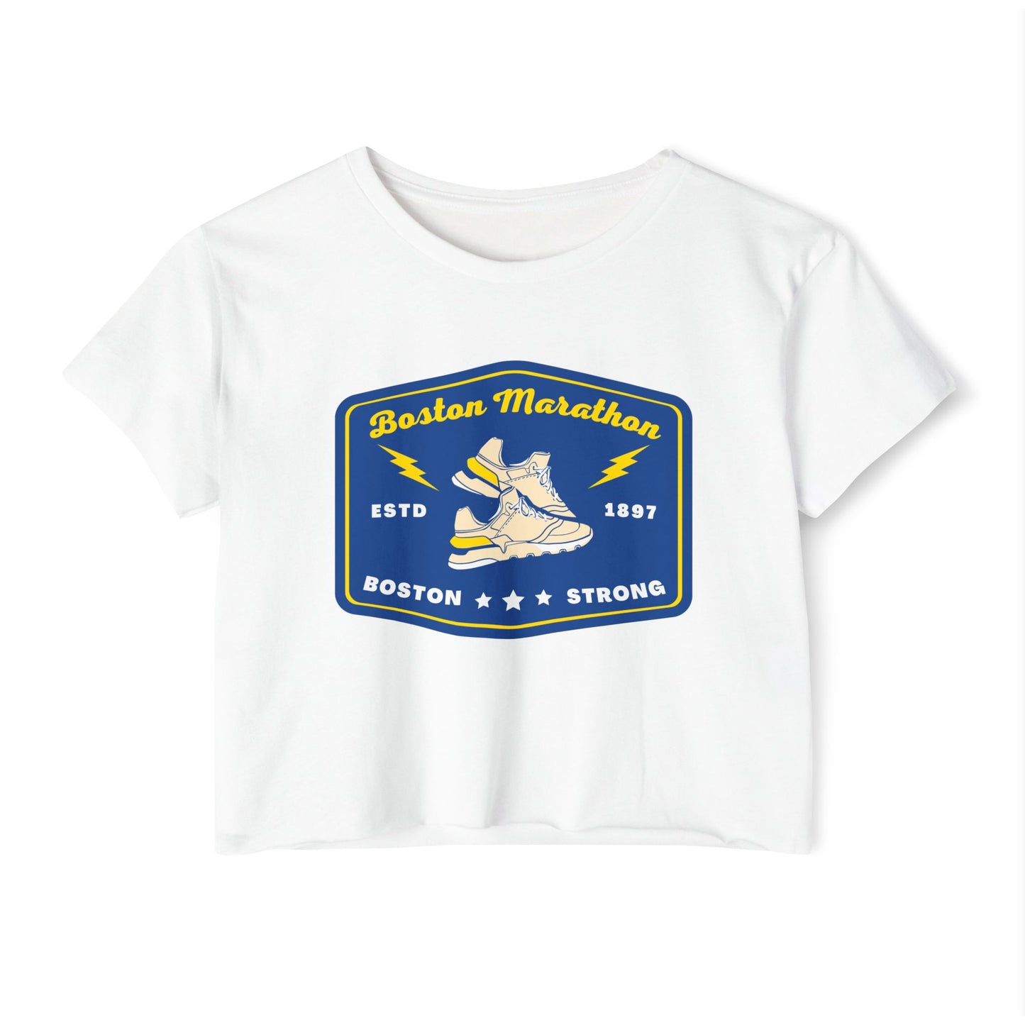 BOSTON MARATHON CROPPED TEE
