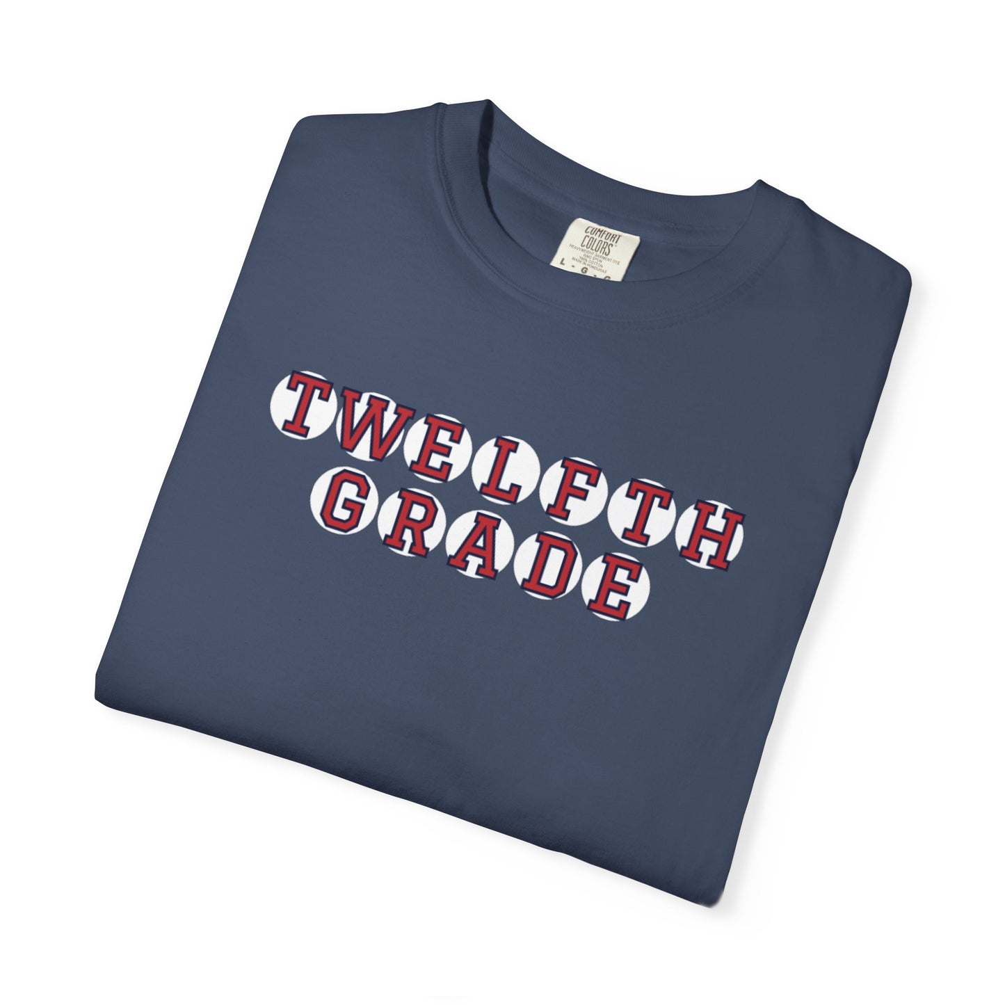 TWELFTH GRADE RED PLAYER LETTERS T-SHIRT