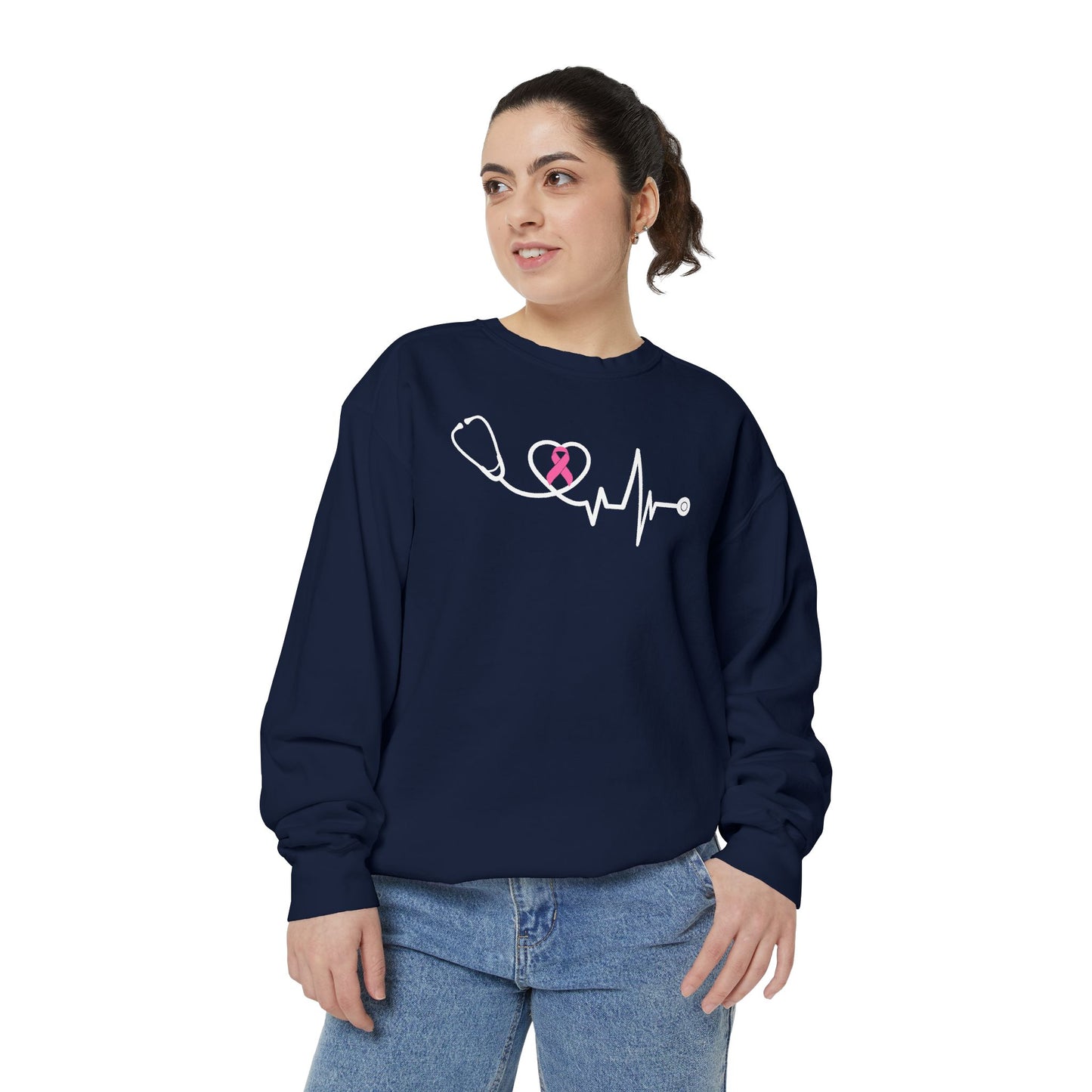 BREAST CANCER AWARENESS STETHOSCOPE CREWNECK