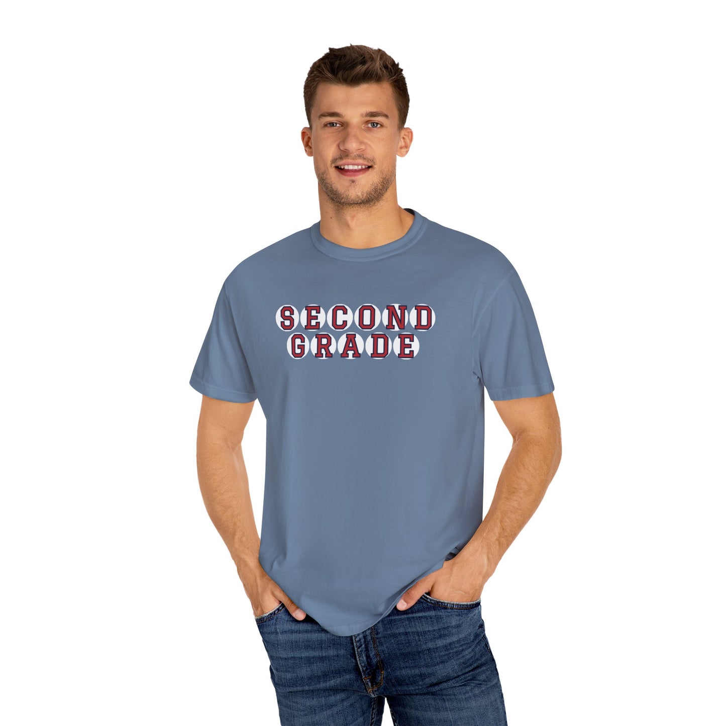 SECOND GRADE RED PLAYER LETTERS T-SHIRT