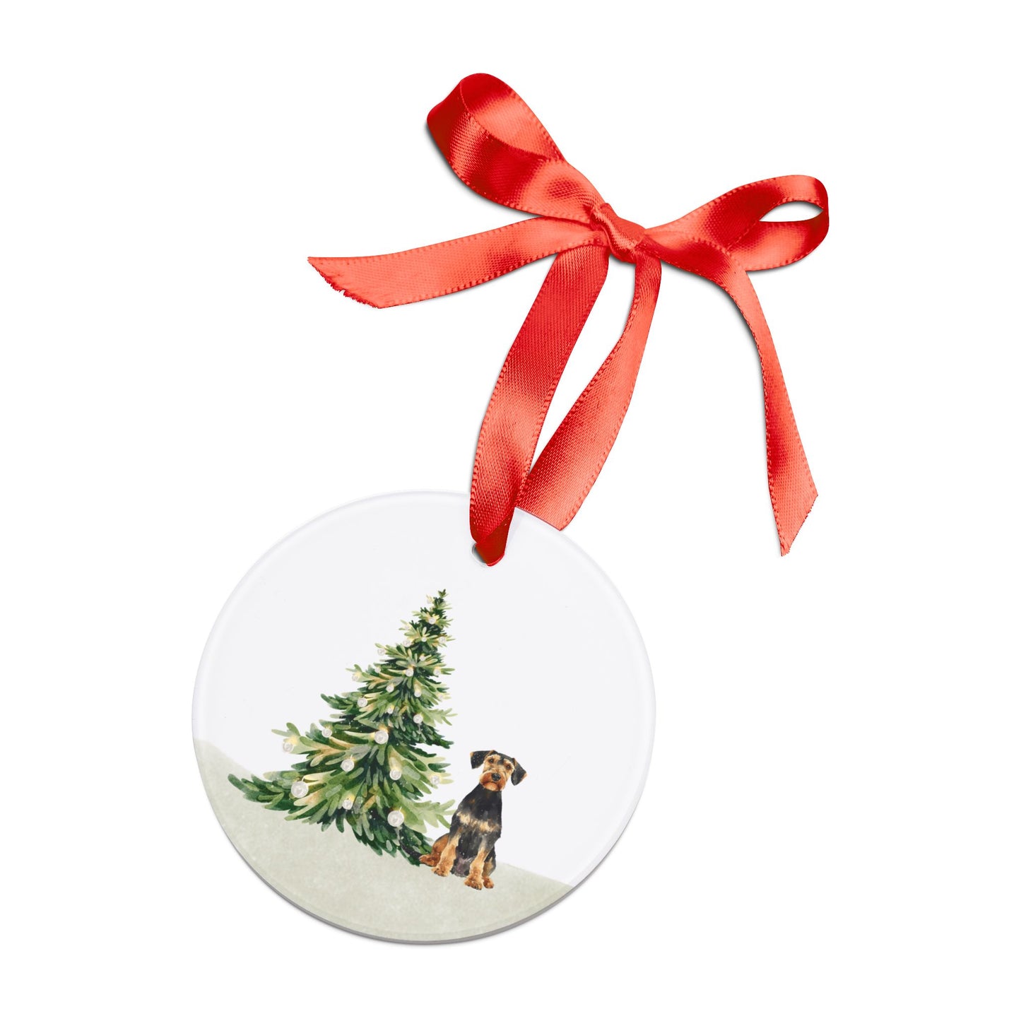 Airedale Terrier Dog Lover's Holiday Acrylic Ornament