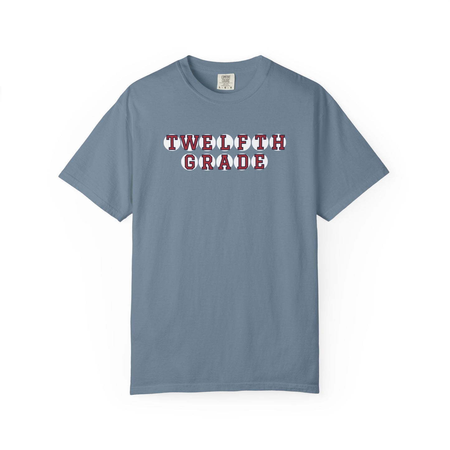 TWELFTH GRADE RED PLAYER LETTERS T-SHIRT
