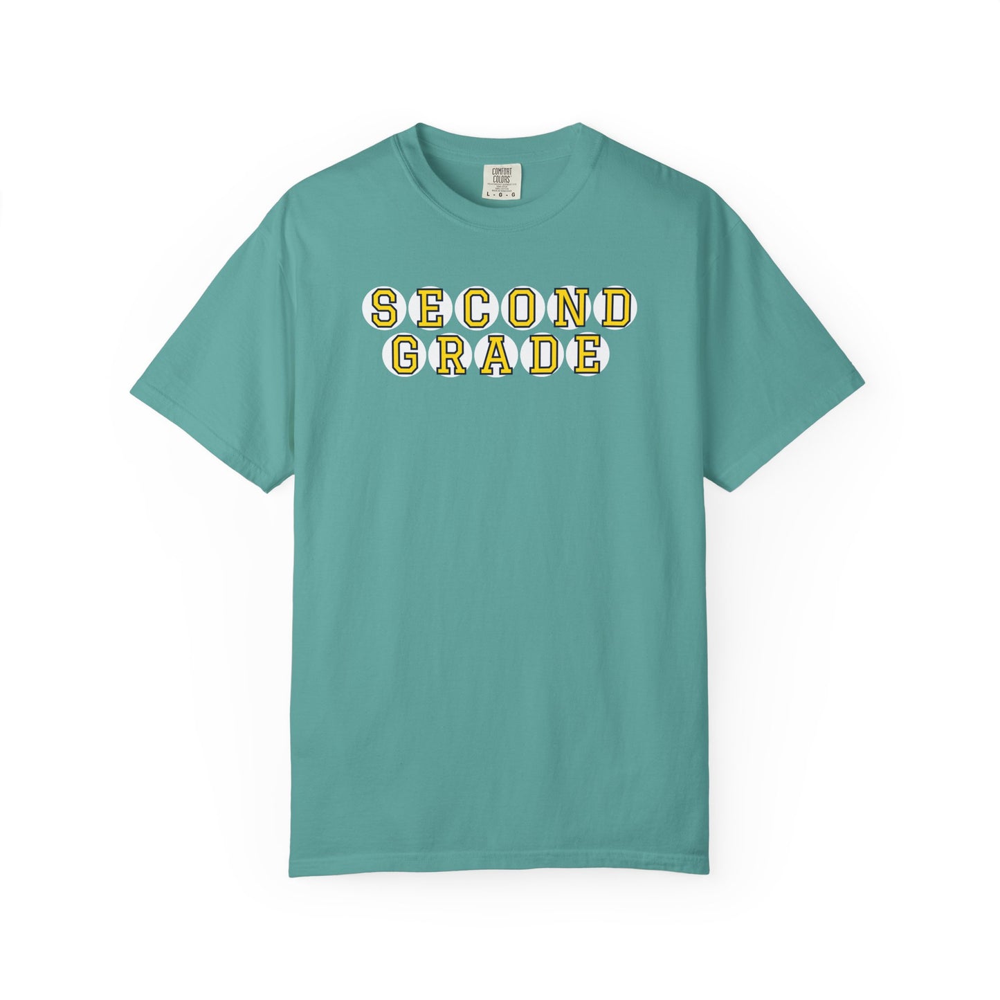SECOND GRADE. YELLOW PLAYER LETTERS T-SHIRT