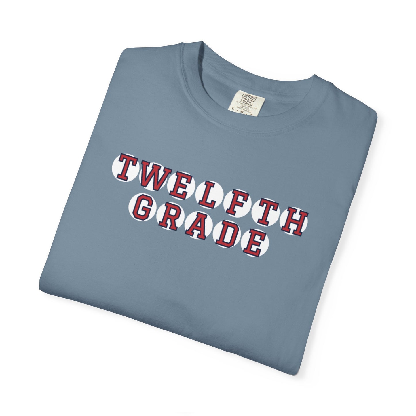 TWELFTH GRADE RED PLAYER LETTERS T-SHIRT