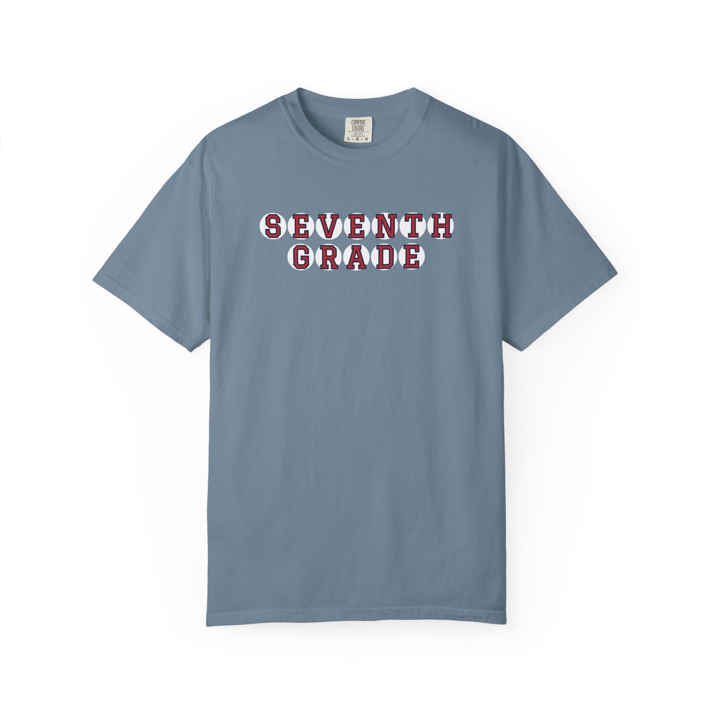 SEVENTH GRADE RED PLAYER LETTERS T-SHIRT