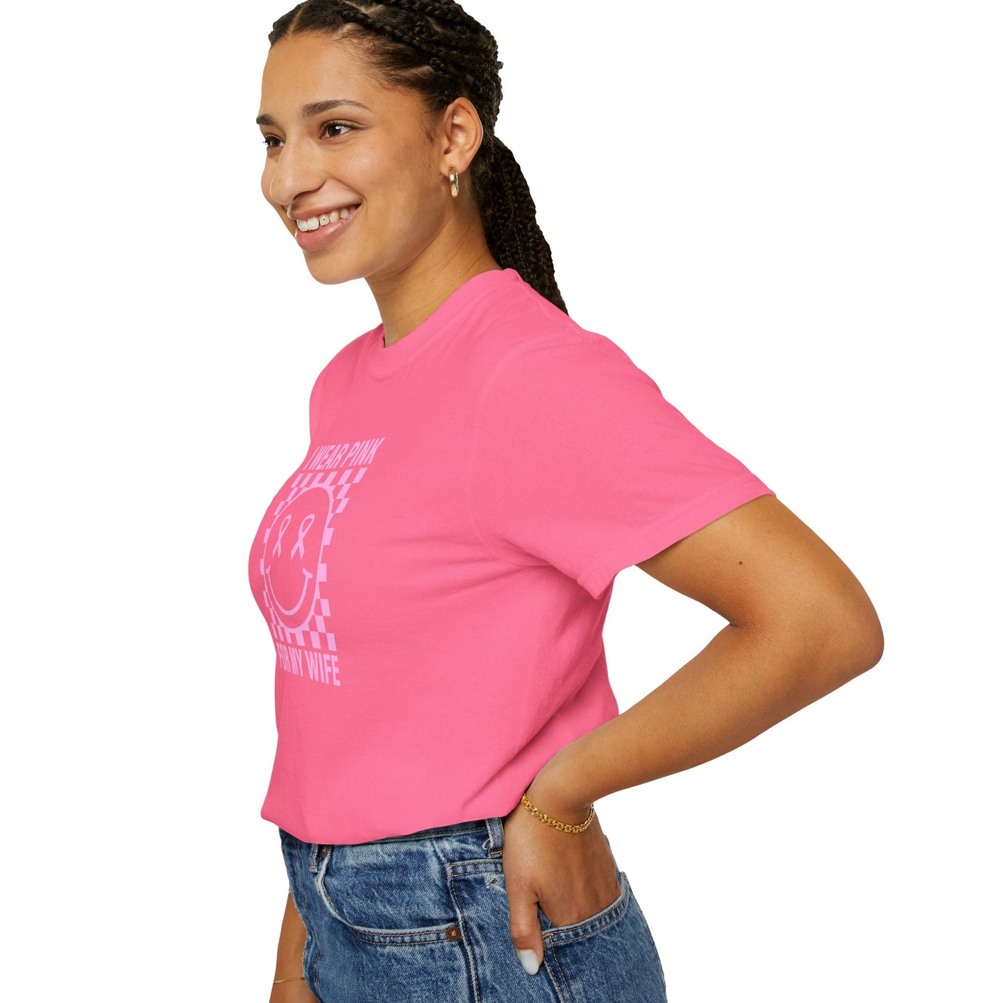I WEAR PINK FOR MY WIFE COMFORT COLORS TEE